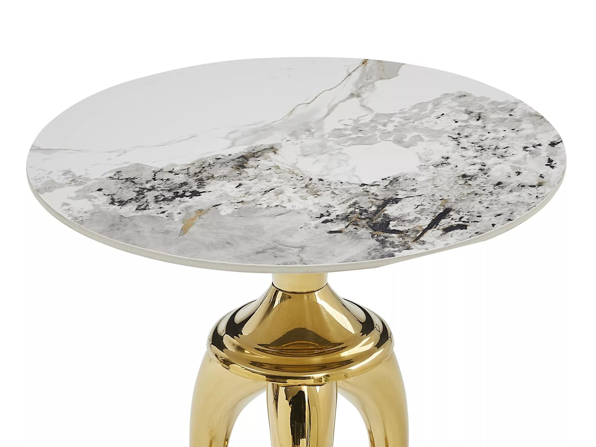 Table d'appoint Detroit 780 (Marbre blanc + Doré)