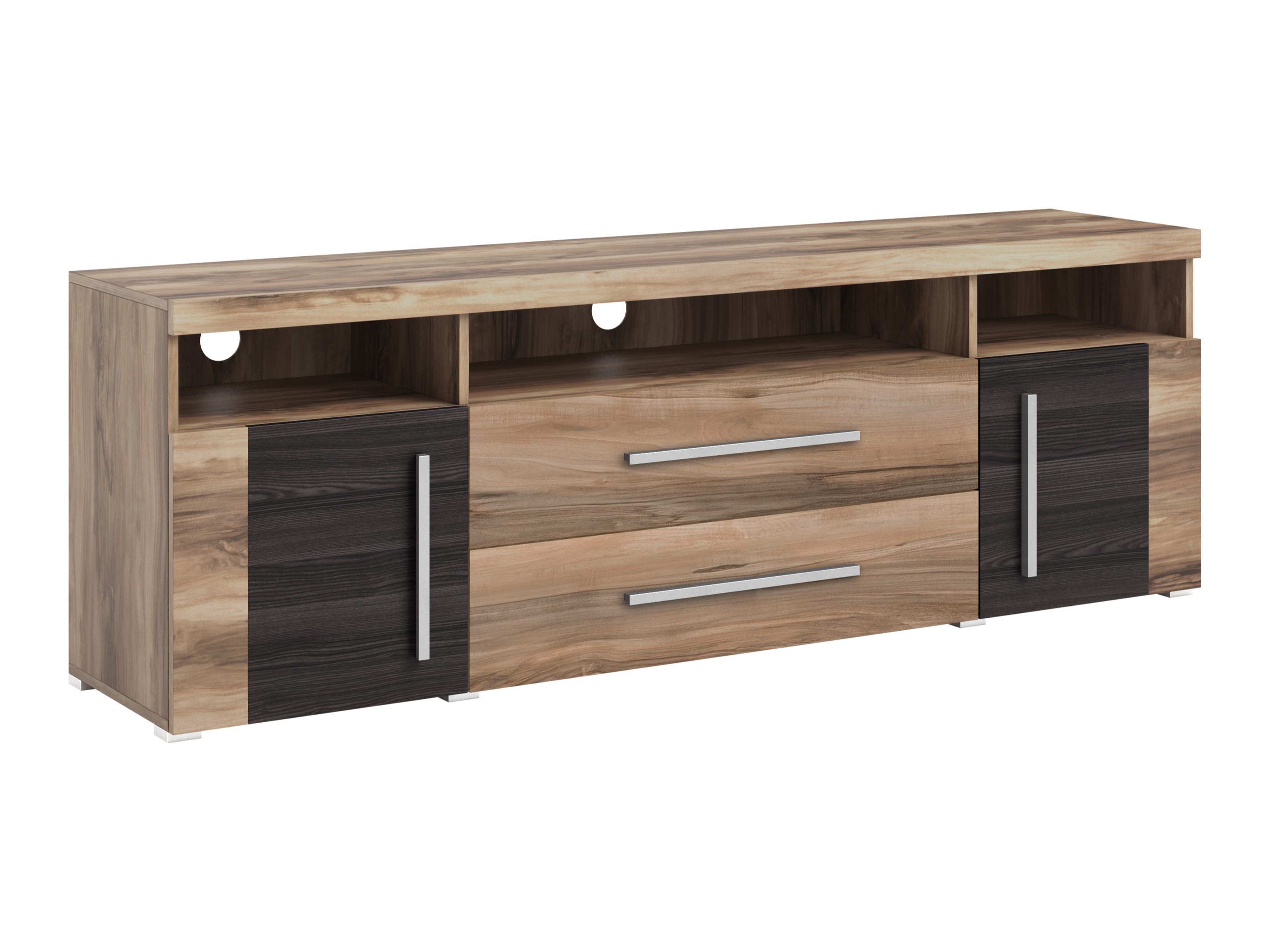 Meuble TV Sorciro 106 (Noix + Chêne foncé)