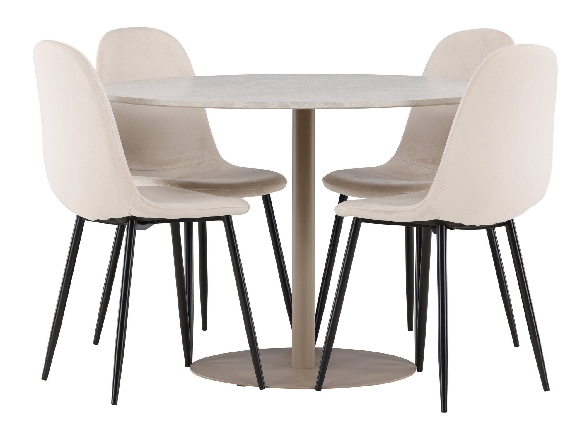 Salle à manger complète Dallas 4867 (Noir + Beige)