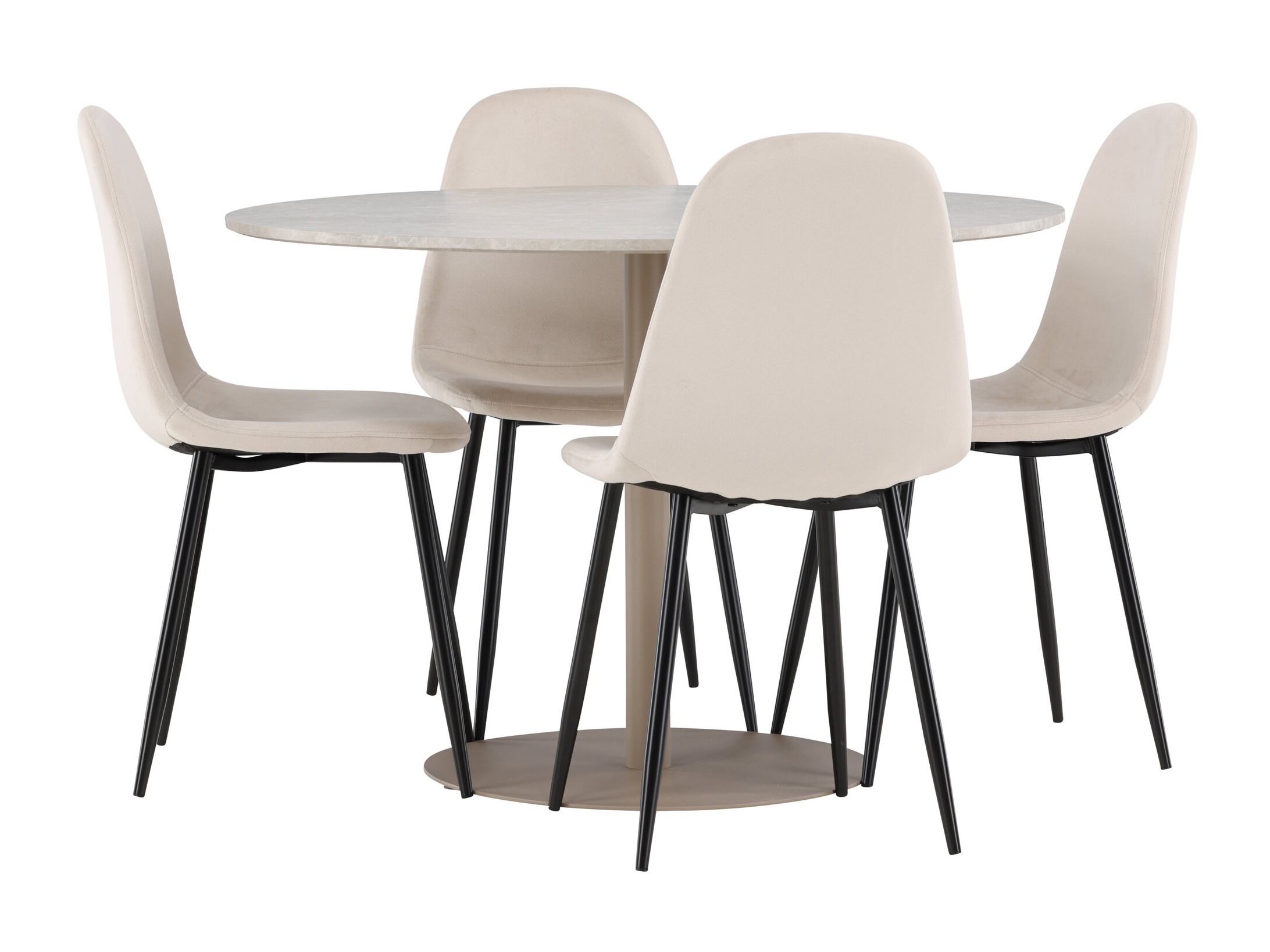 Salle à manger complète Dallas 4867 (Noir + Beige)