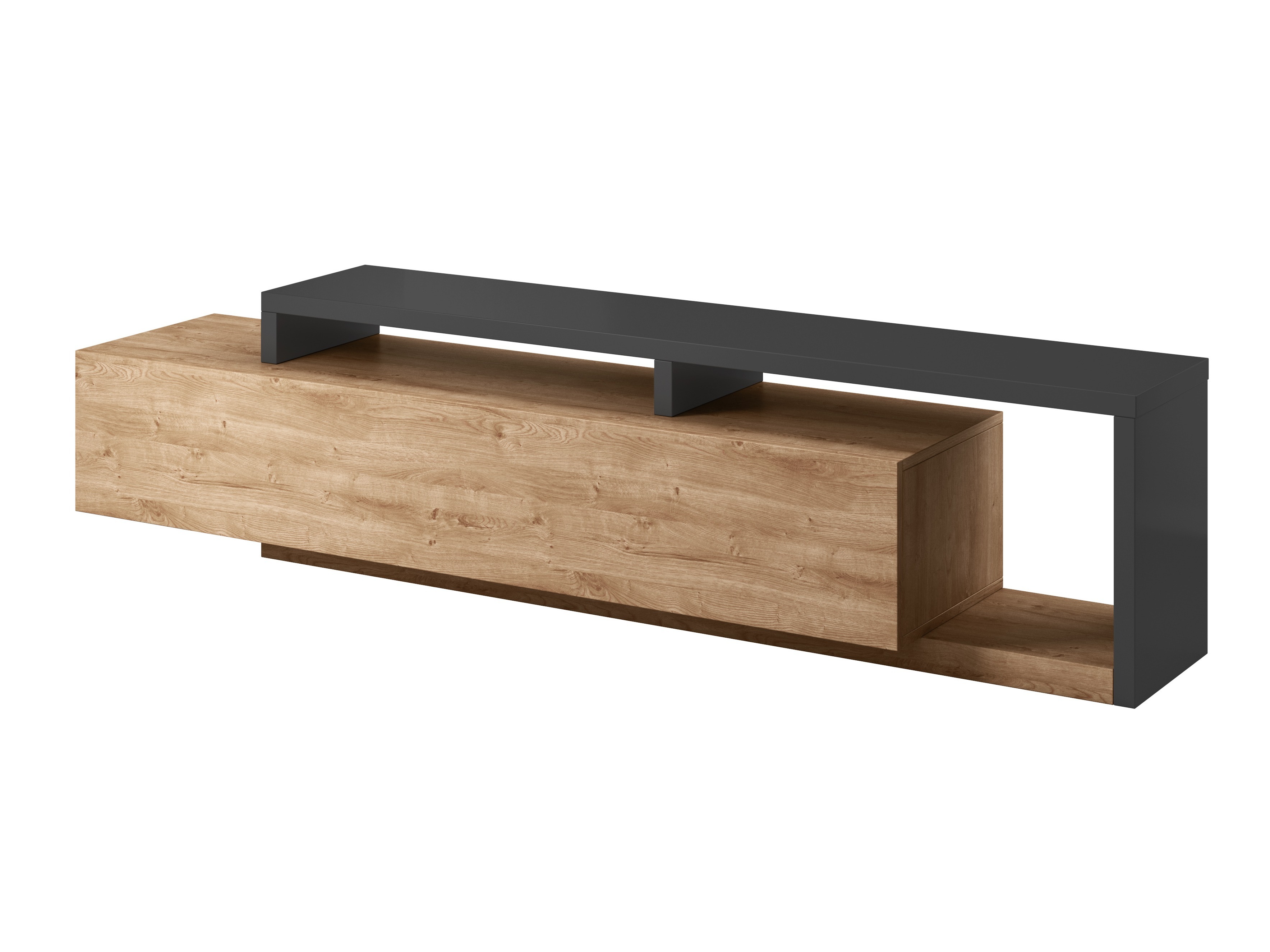 Meuble TV Lutiva 103 (Anthracite + Ribbec chêne)