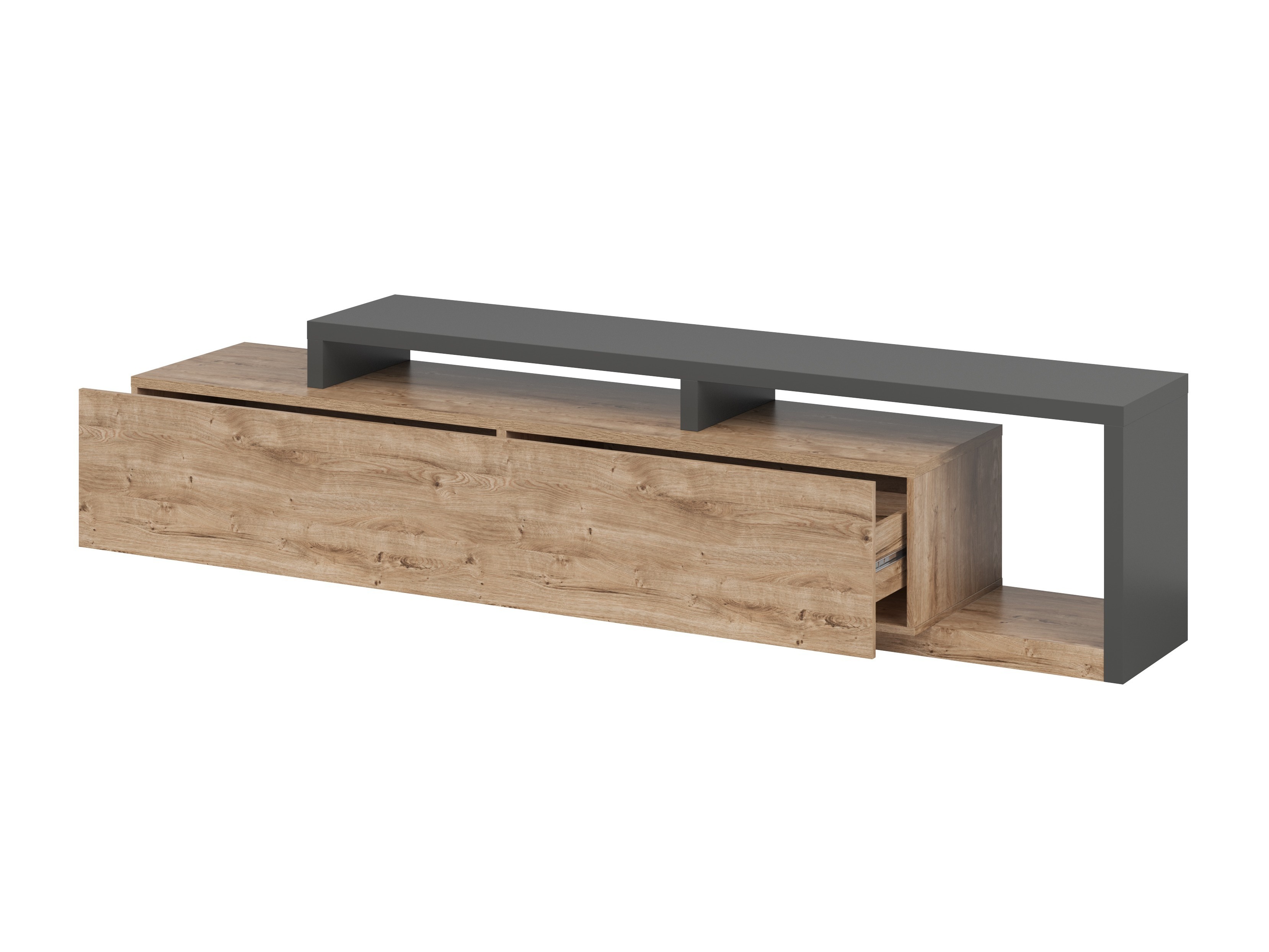 Meuble TV Lutiva 103 (Anthracite + Ribbec chêne)