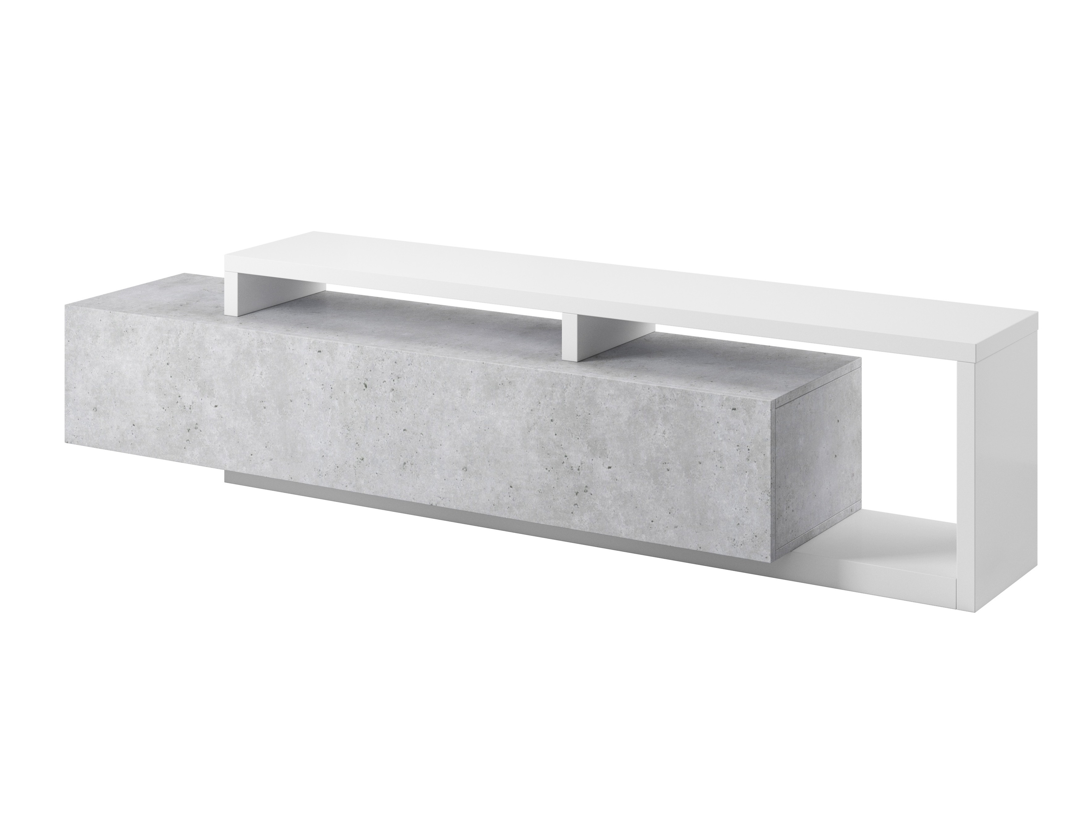 Meuble TV Lutiva 103 (Blanc + Béton)