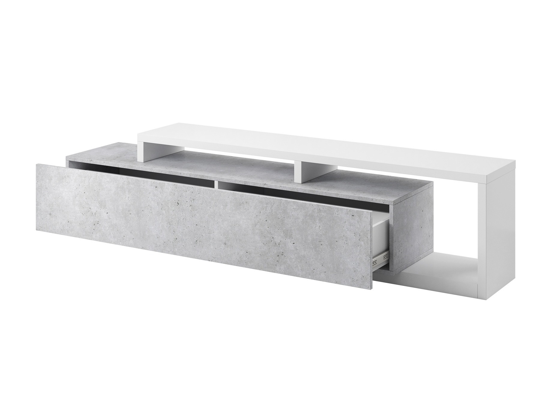 Meuble TV Lutiva 103 (Blanc + Béton)