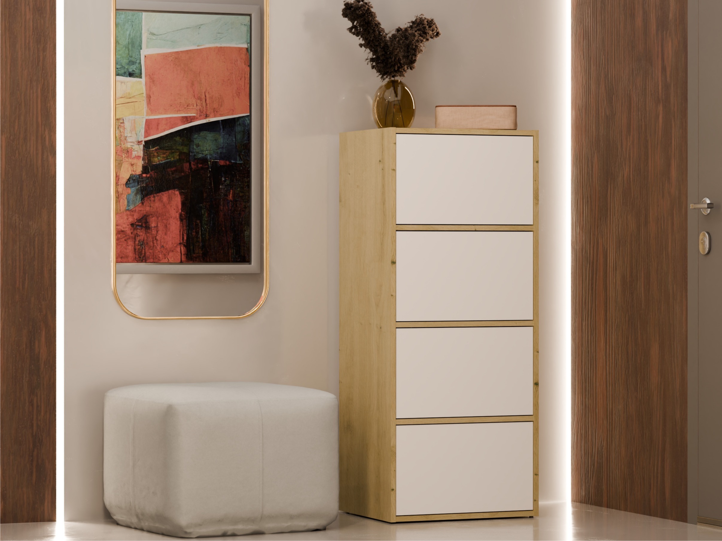 Buffet Mandeville 298 (Blanc + Chêne Artisan)