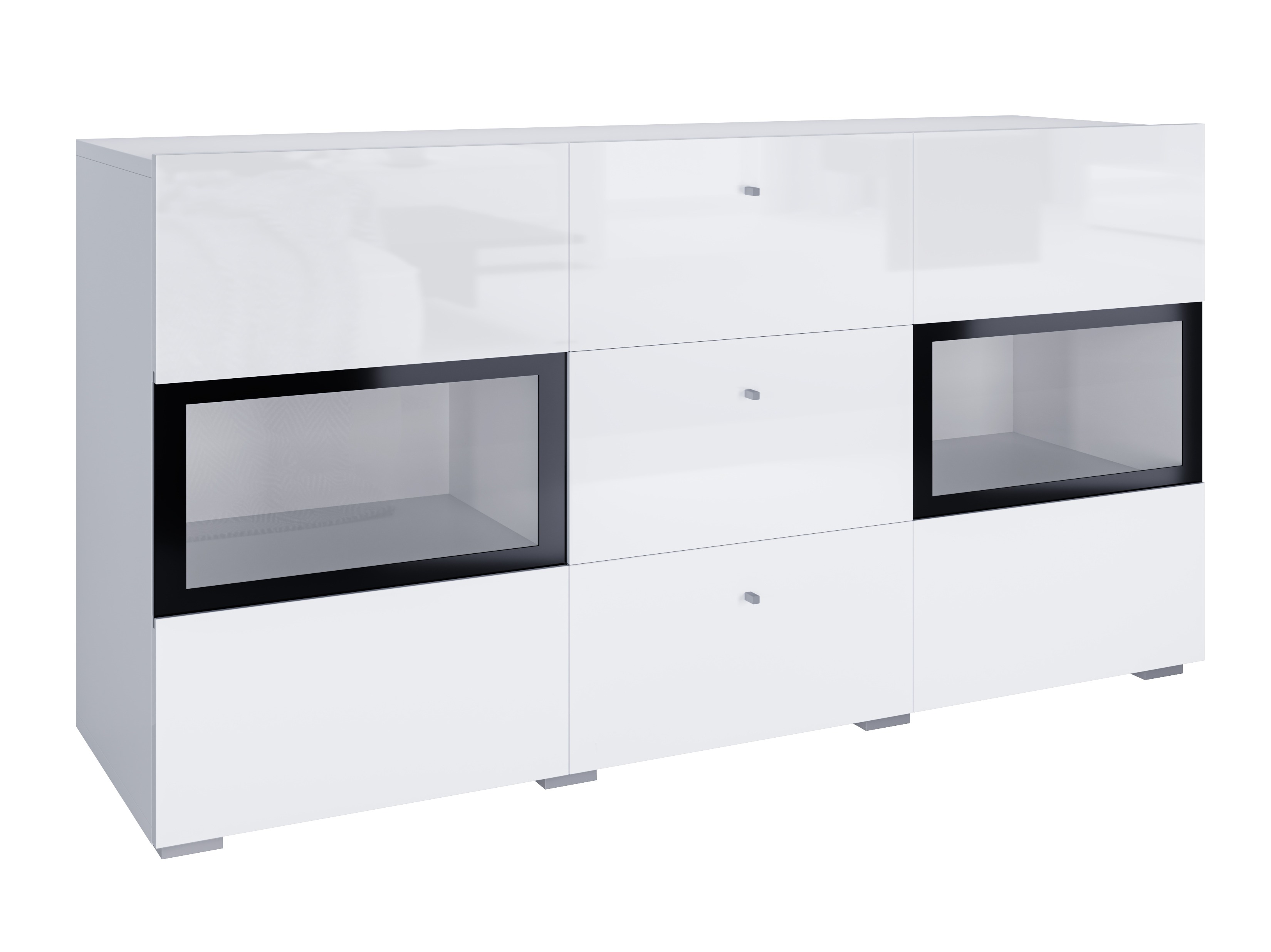 Commode Serodeu 101 (Blanc + Blanc brillant)