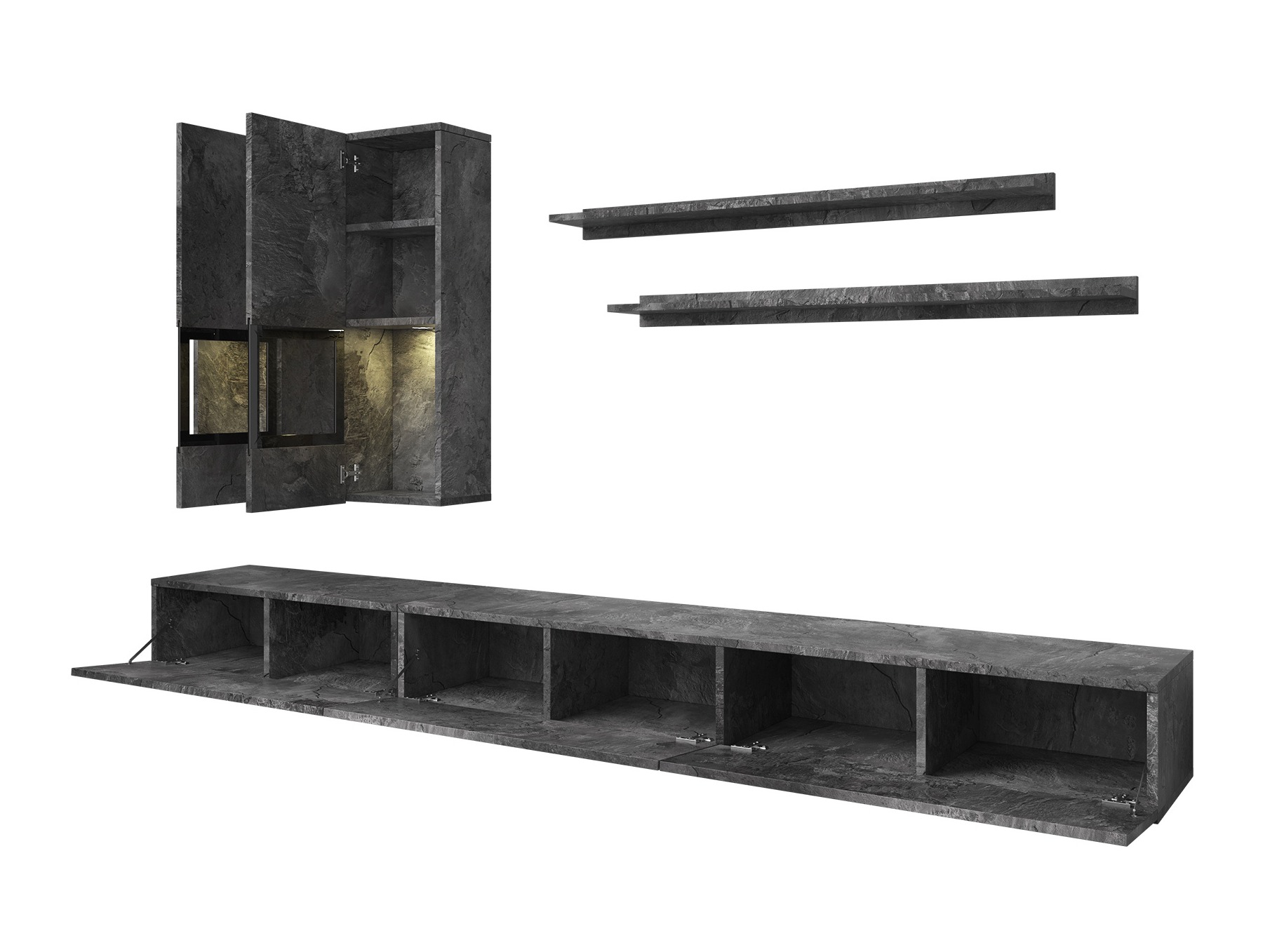 Ensemble de salon Serodeu 100 (Béton foncé)