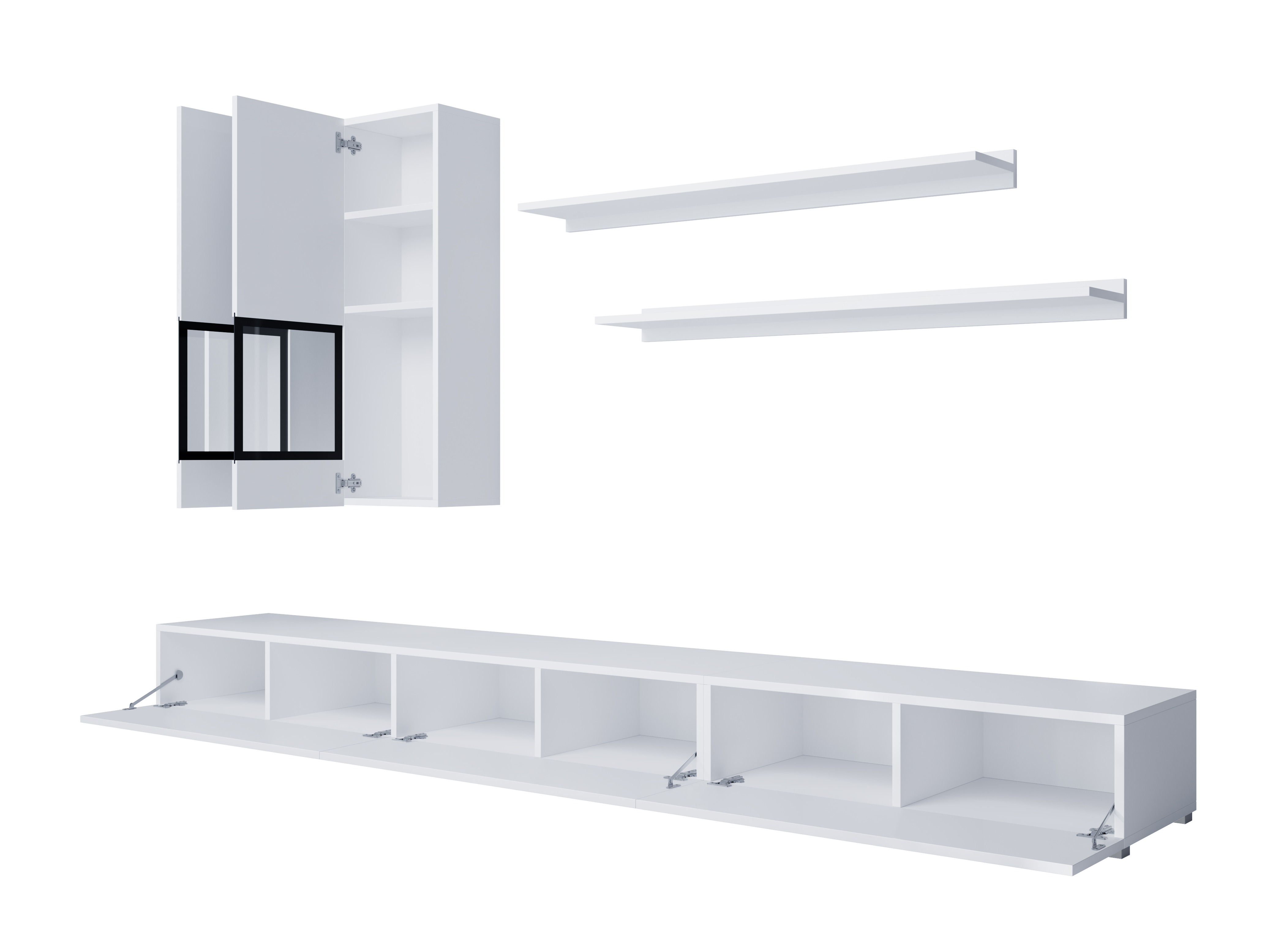 Ensemble de salon Serodeu 100 (Blanc + Blanc brillant)