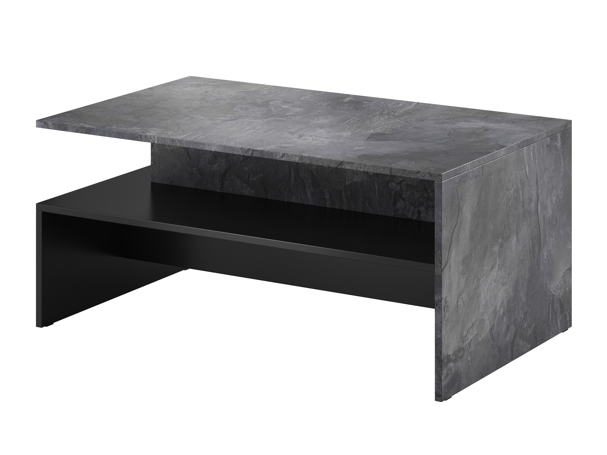 Table basse Serodeu 103 (Béton foncé + Noir)