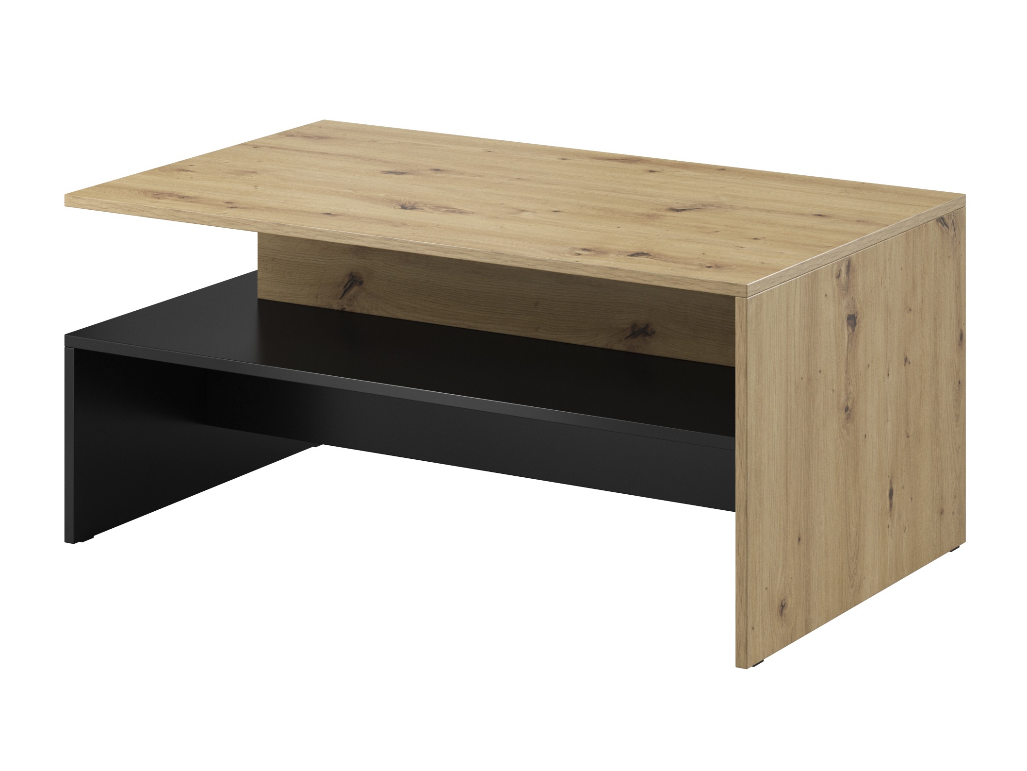 Table basse Serodeu 103 (Chêne Artisan + Noir mat)