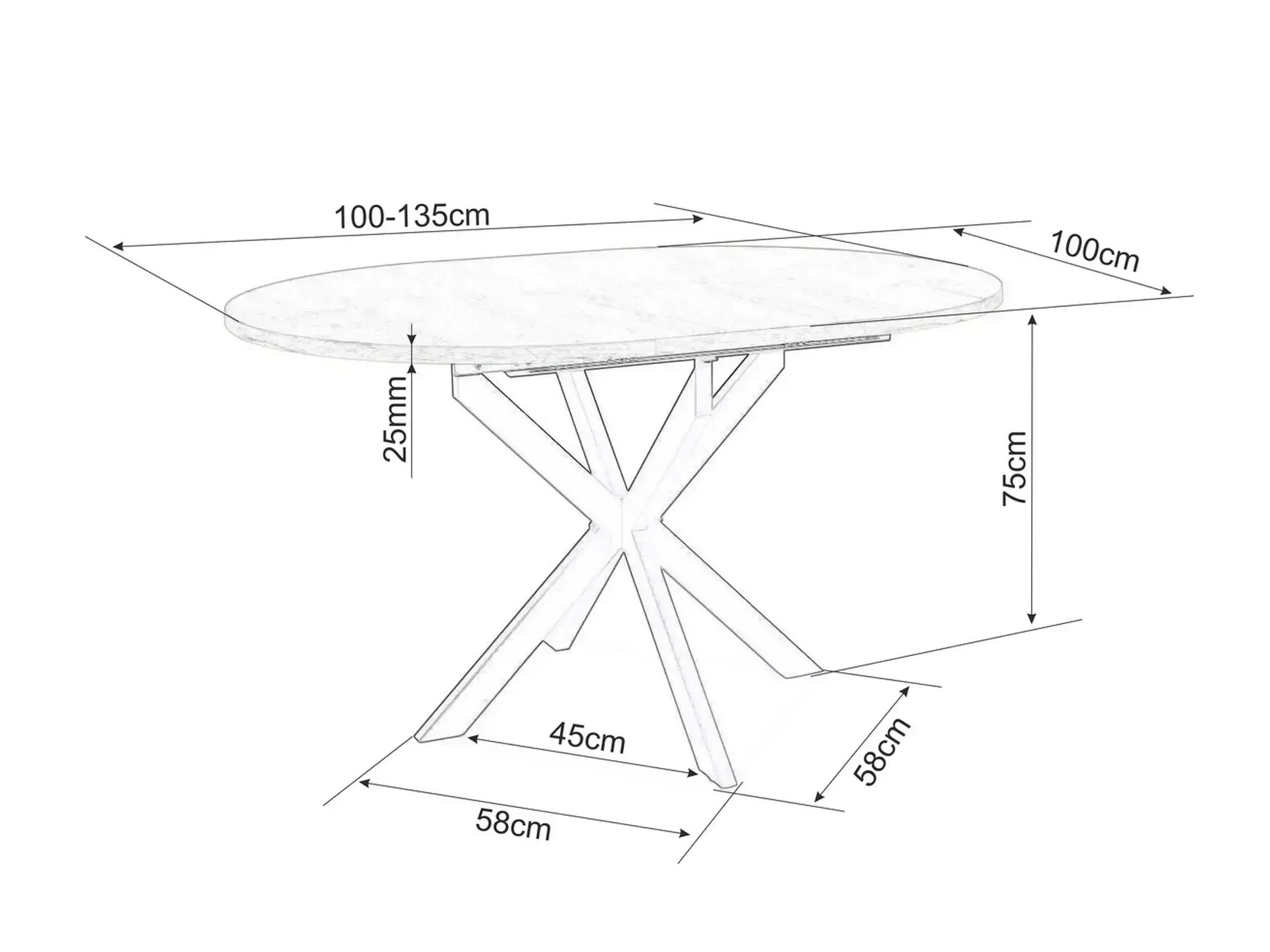 Table Detroit 792 (Marbre gris)