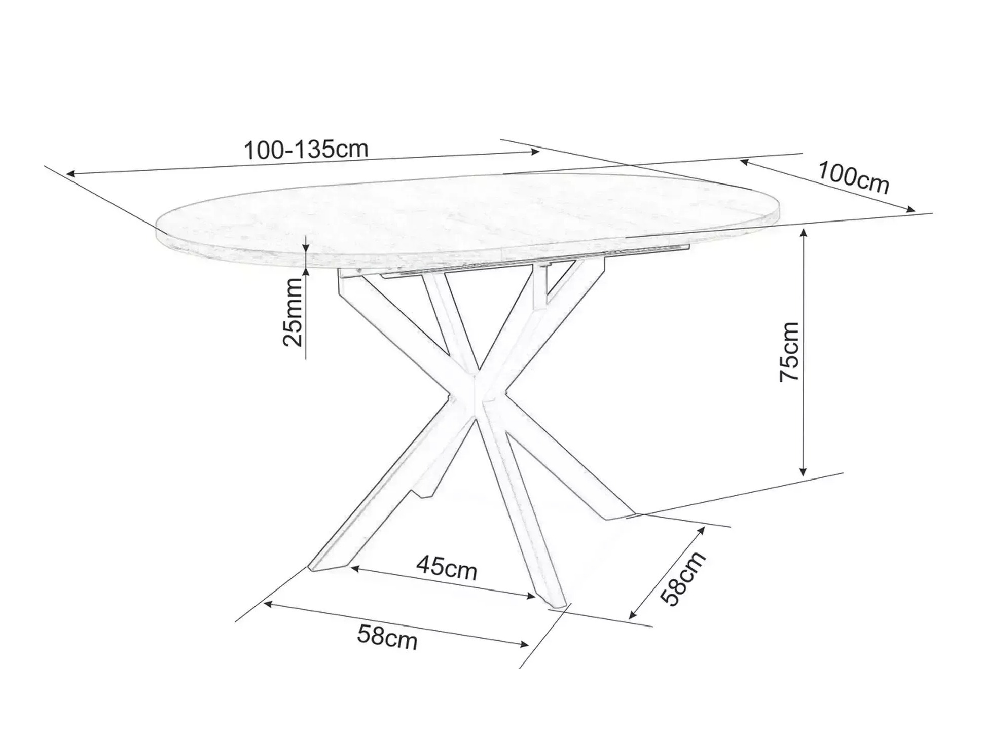 Table Detroit 792 (Marbre noir)