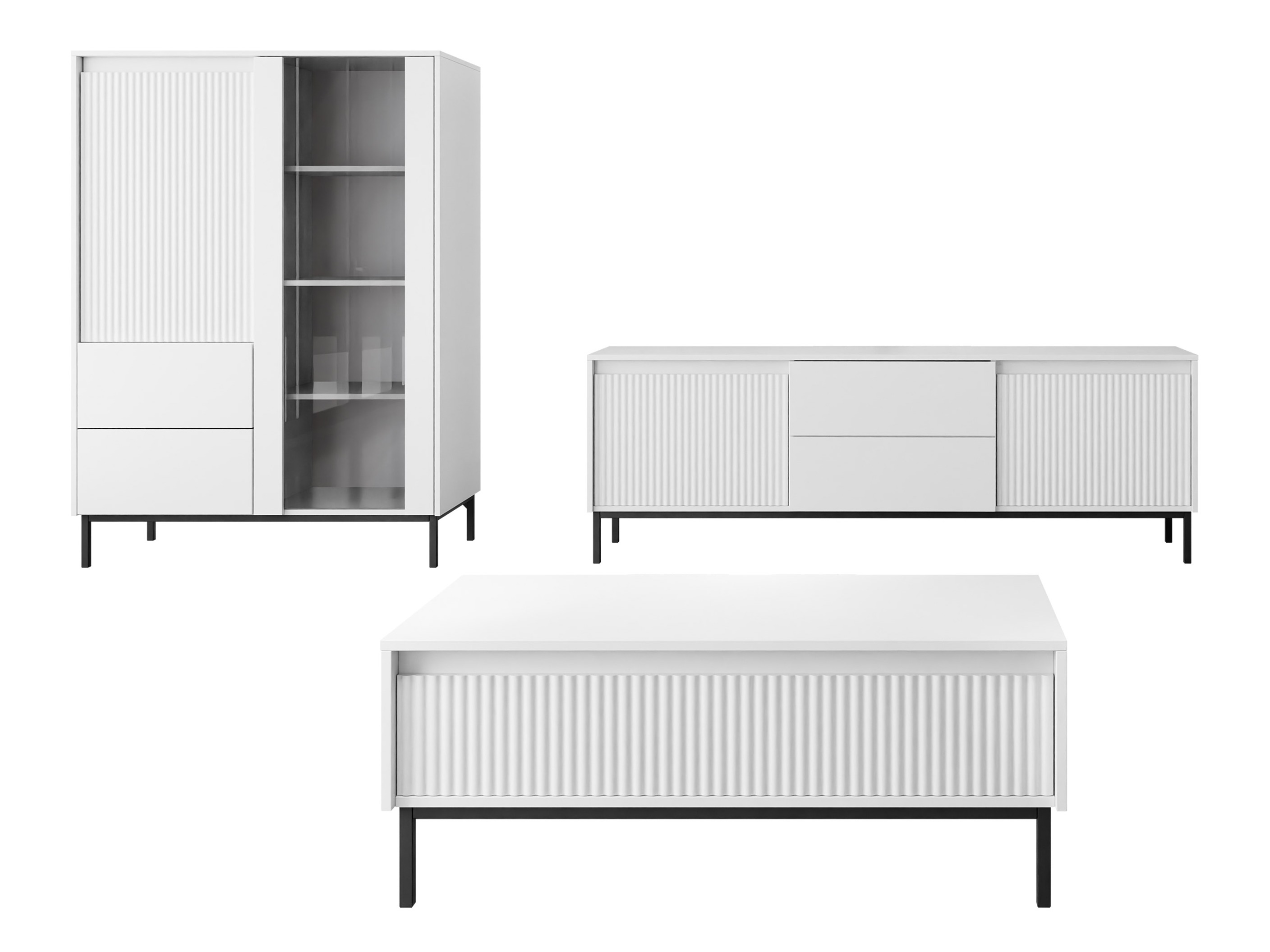 Ensemble de salon Comfivo Delruva V (Blanc)