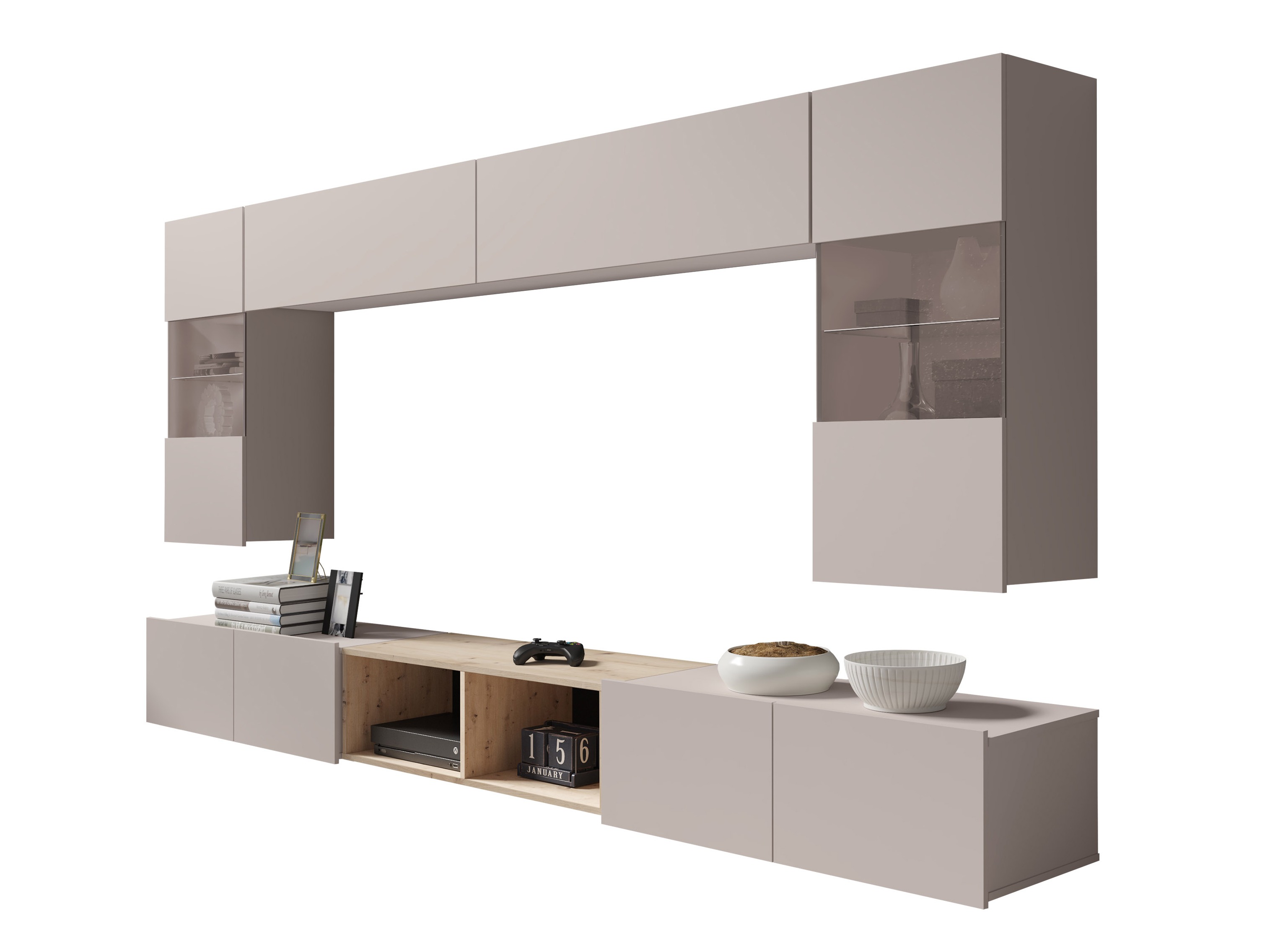 Ensemble de salon Remus XXIV (Cachemire + Chêne Artisan)