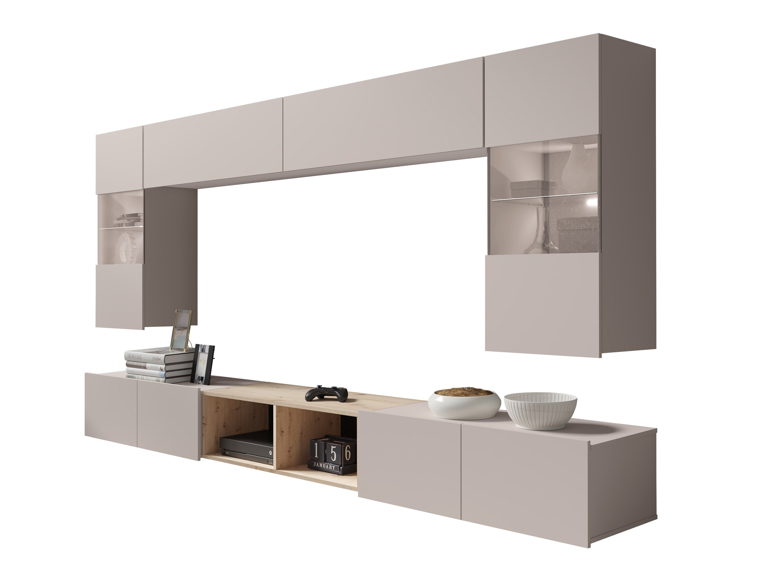 Ensemble de salon Remus XXIV (Cachemire + Chêne Artisan)