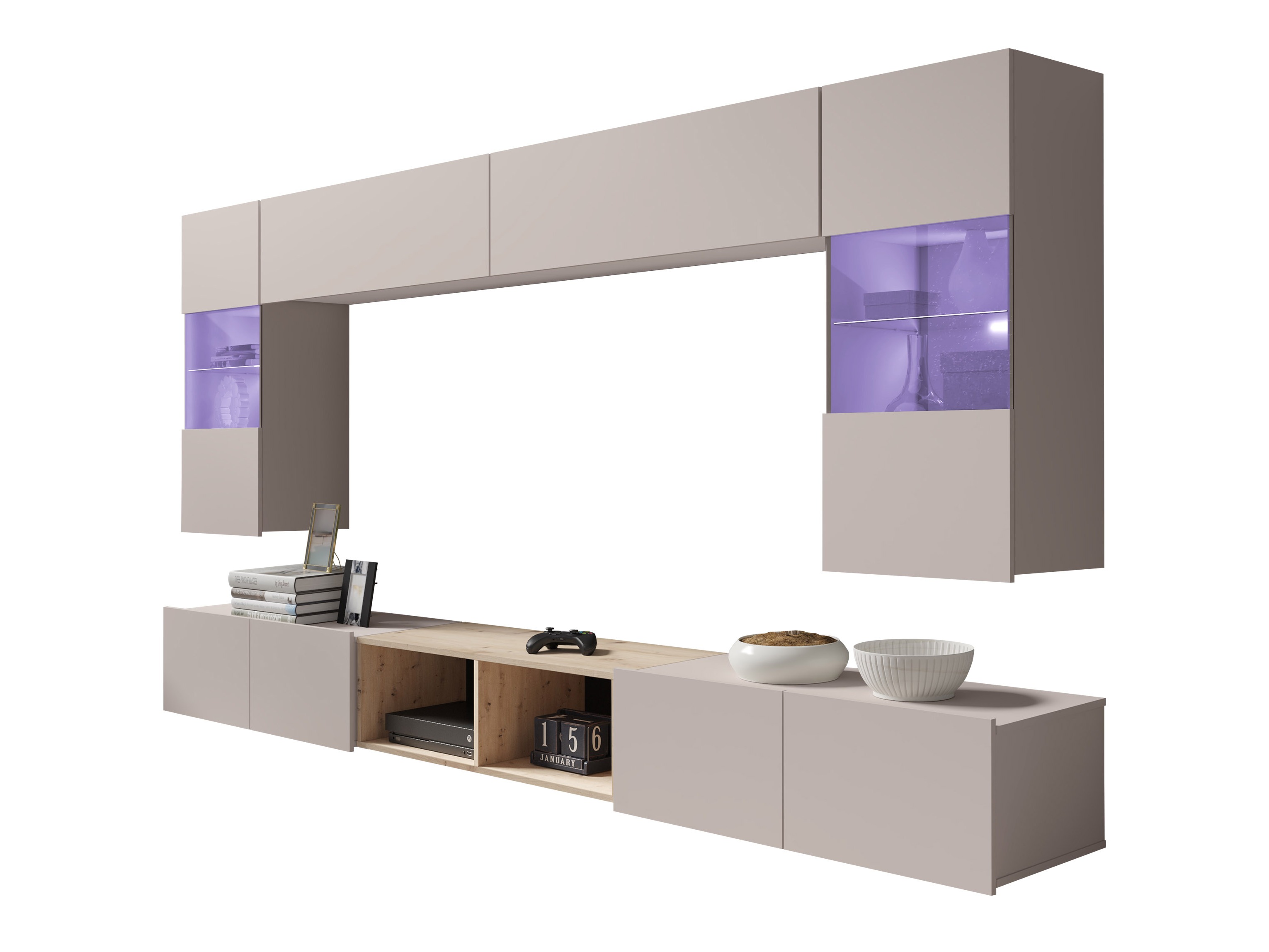 Ensemble de salon Remus XXIV (Cachemire + Chêne Artisan)