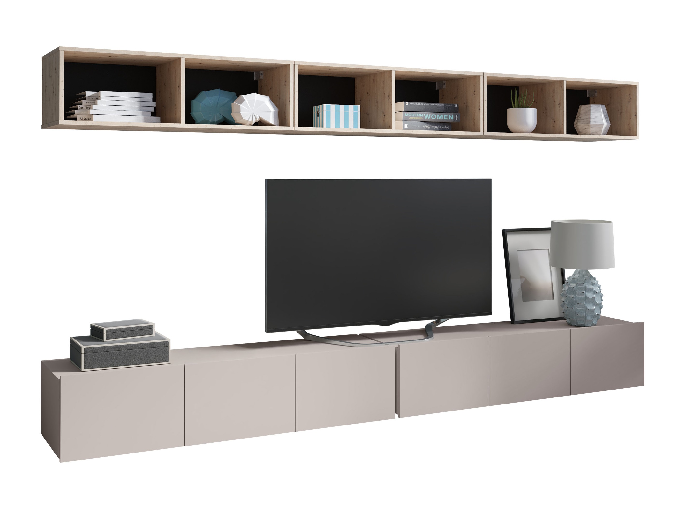 Ensemble de salon Remus XXXIII (Cachemire + Chêne Artisan)