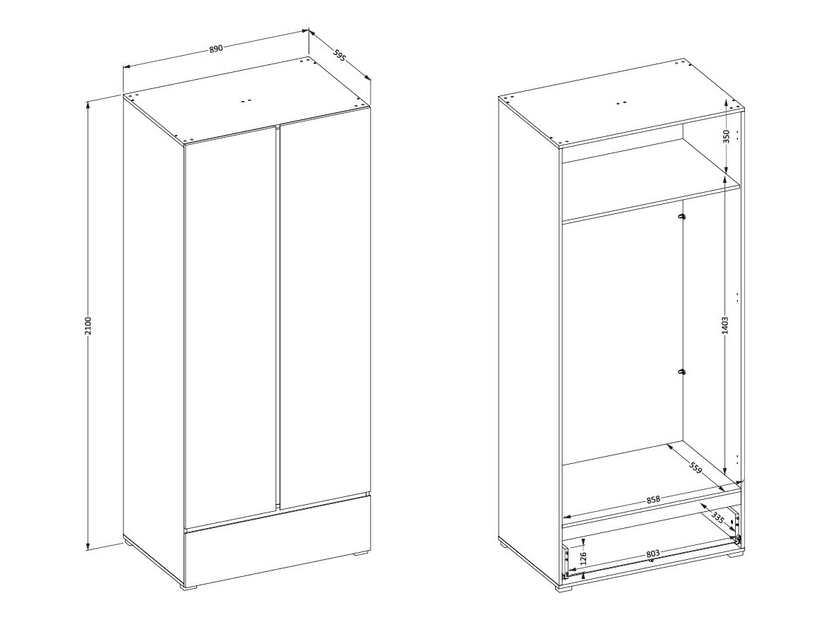 Armoire Alfere 118 (Blanc)