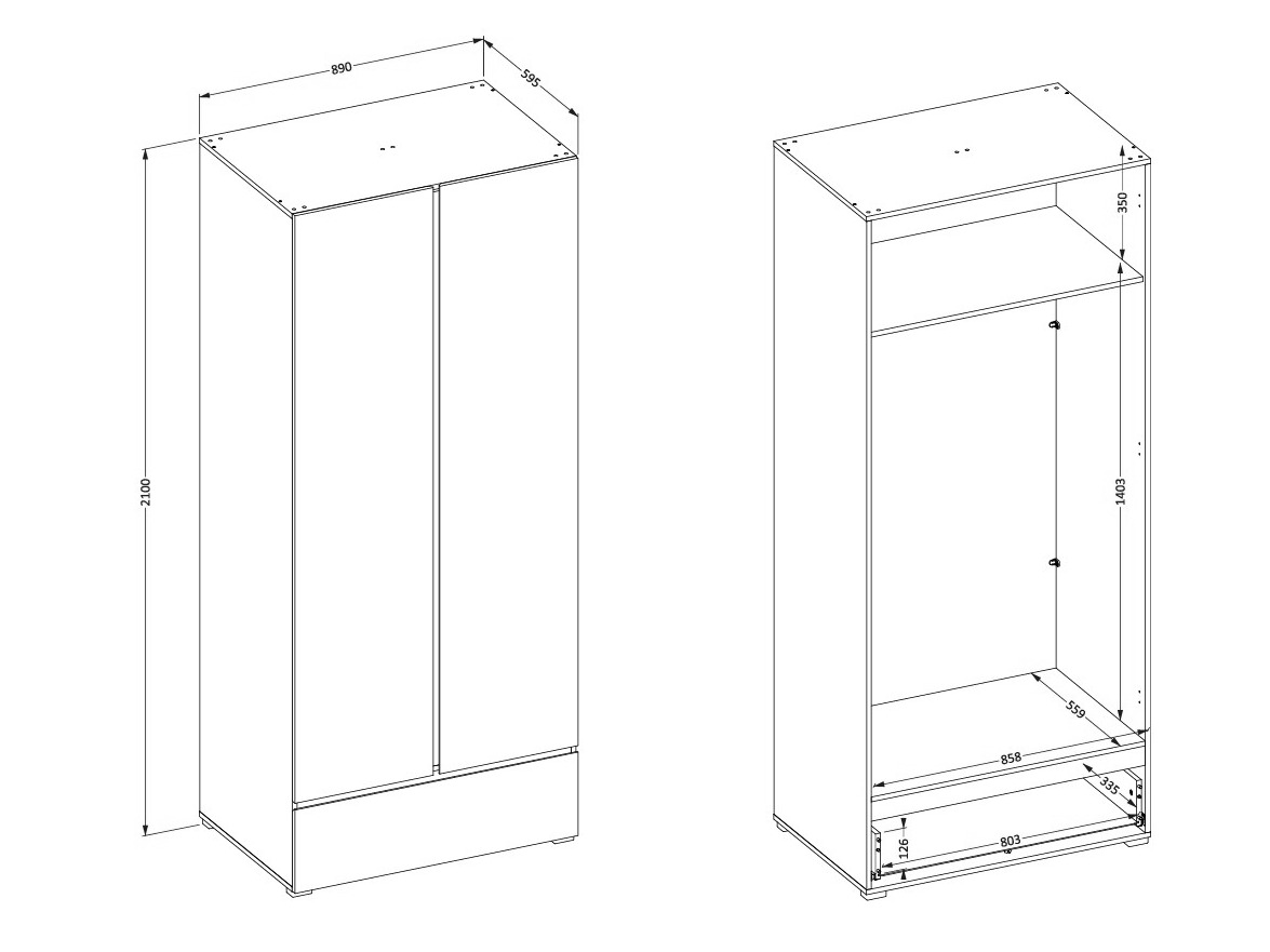 Armoire Alfere 118 (Chêne wotan)