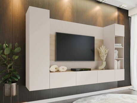 Ensemble de salon Comfivo 450 (Beige + Chêne)