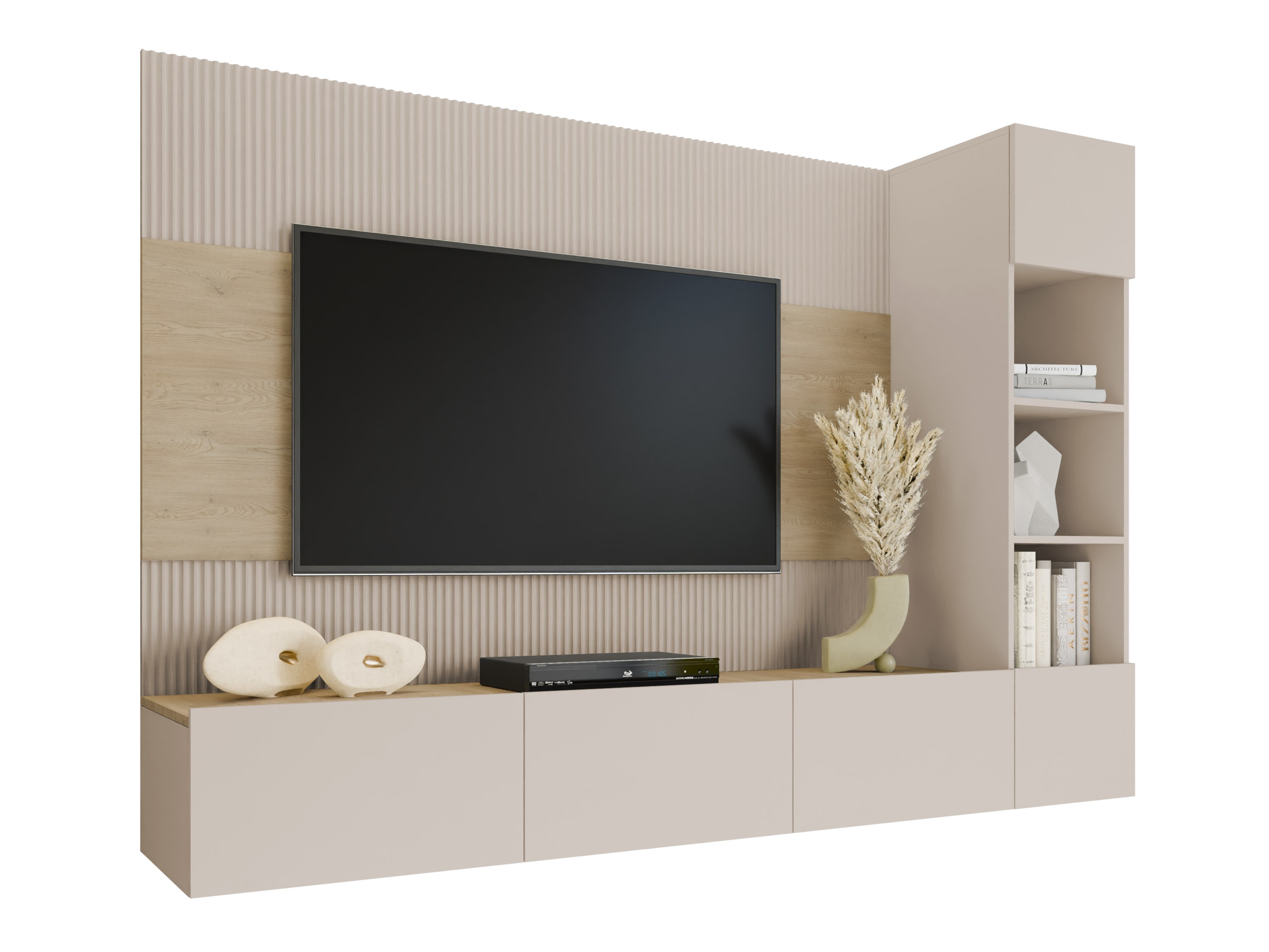 Ensemble de salon Comfivo Salix II (Beige + Chêne)