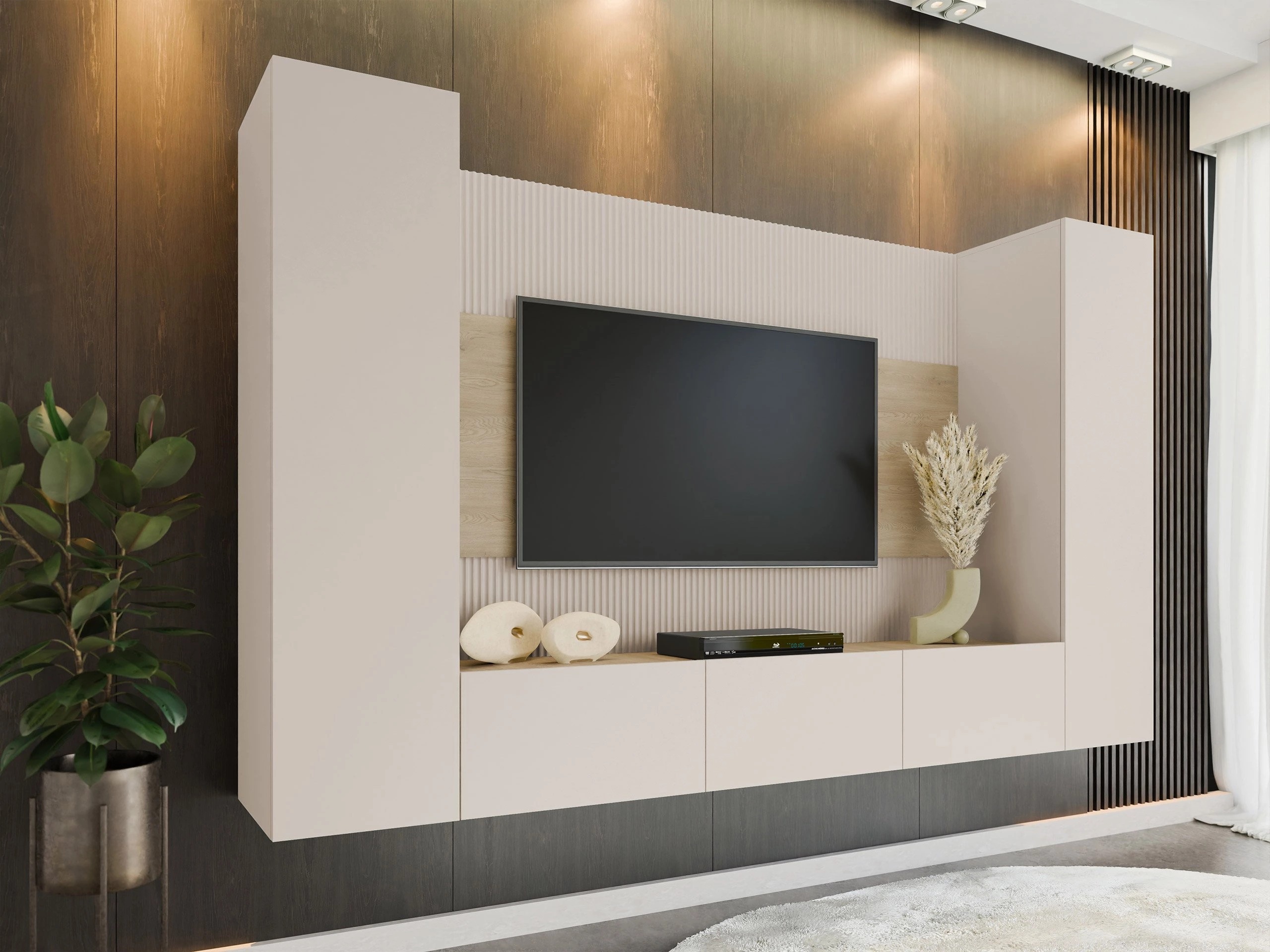 Ensemble de salon Comfivo Salix V (Beige + Chêne Cremona)