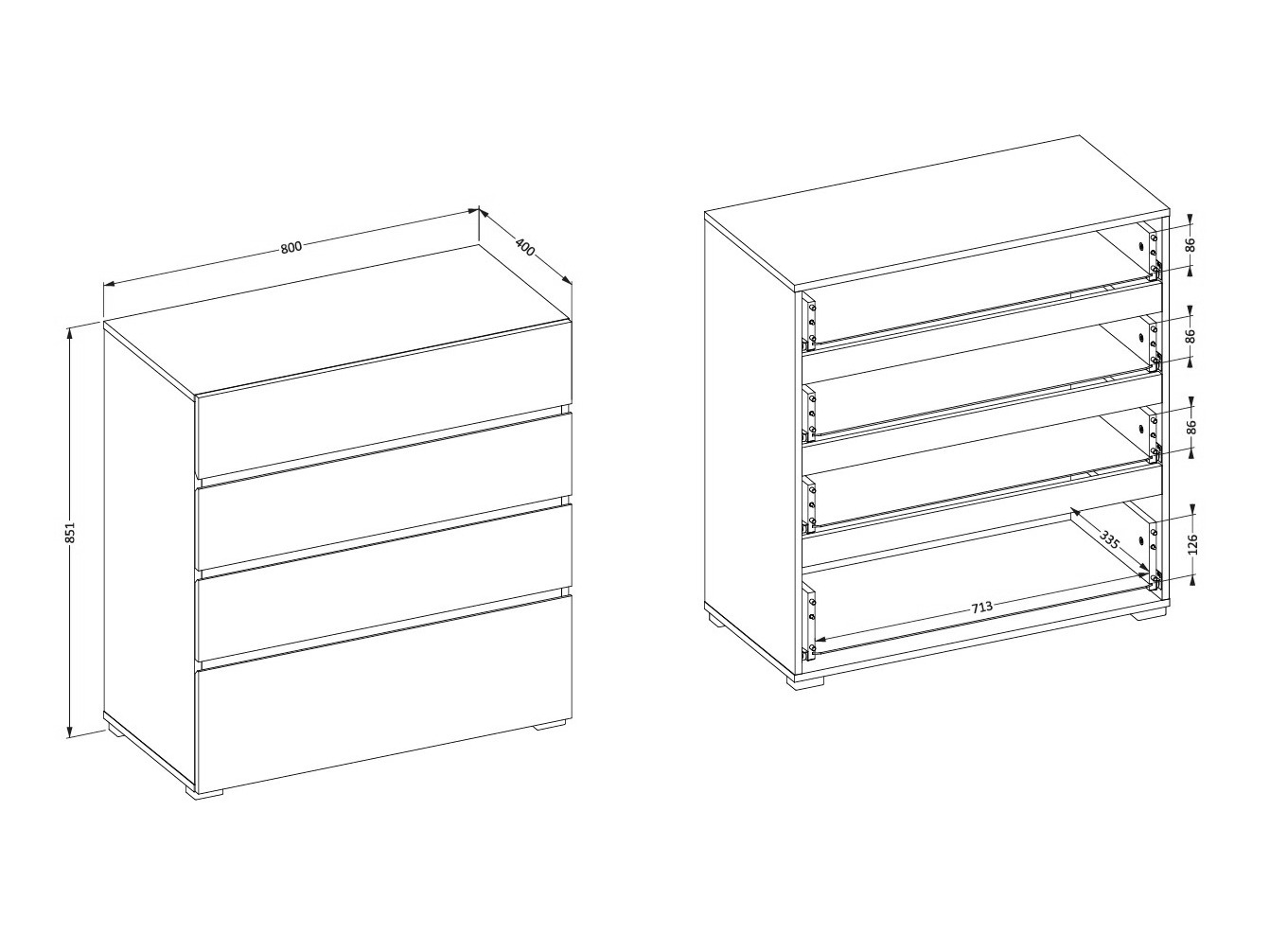 Commode Alfere 121 (Blanc)