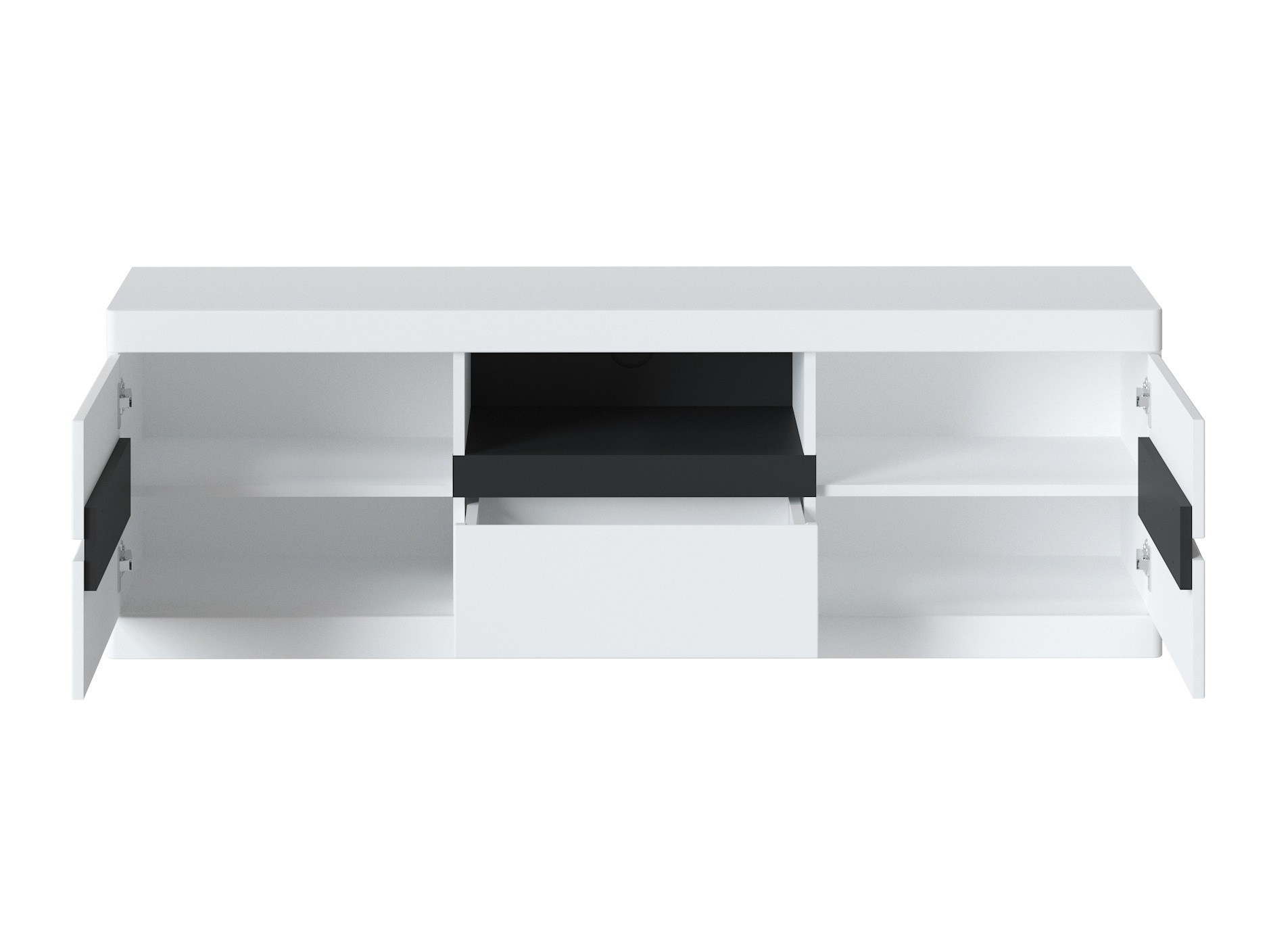 Meuble TV Venlori 121 (Blanc + Graphite)