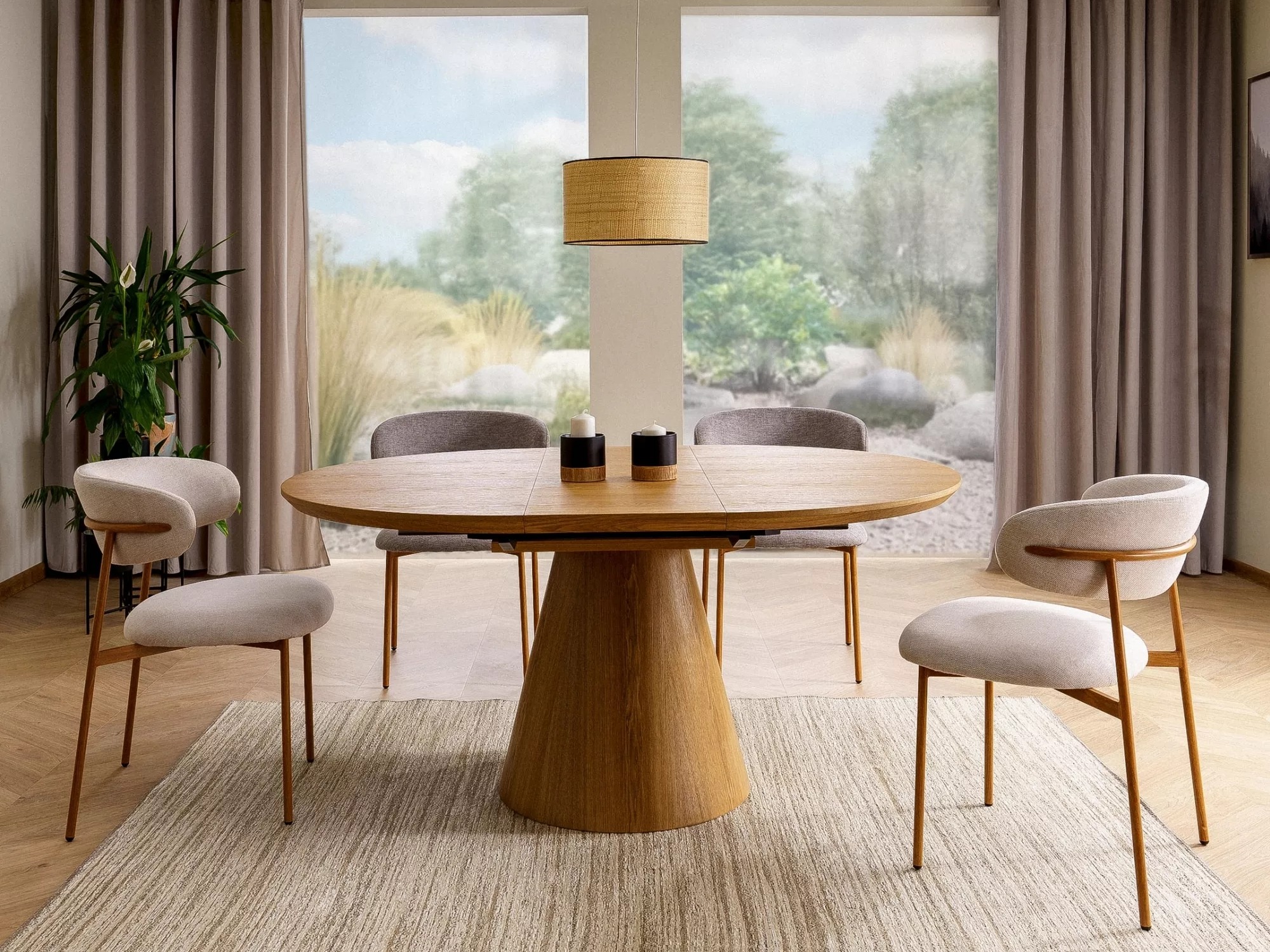 Chaise Detroit 802 (Beige clair + Chêne)