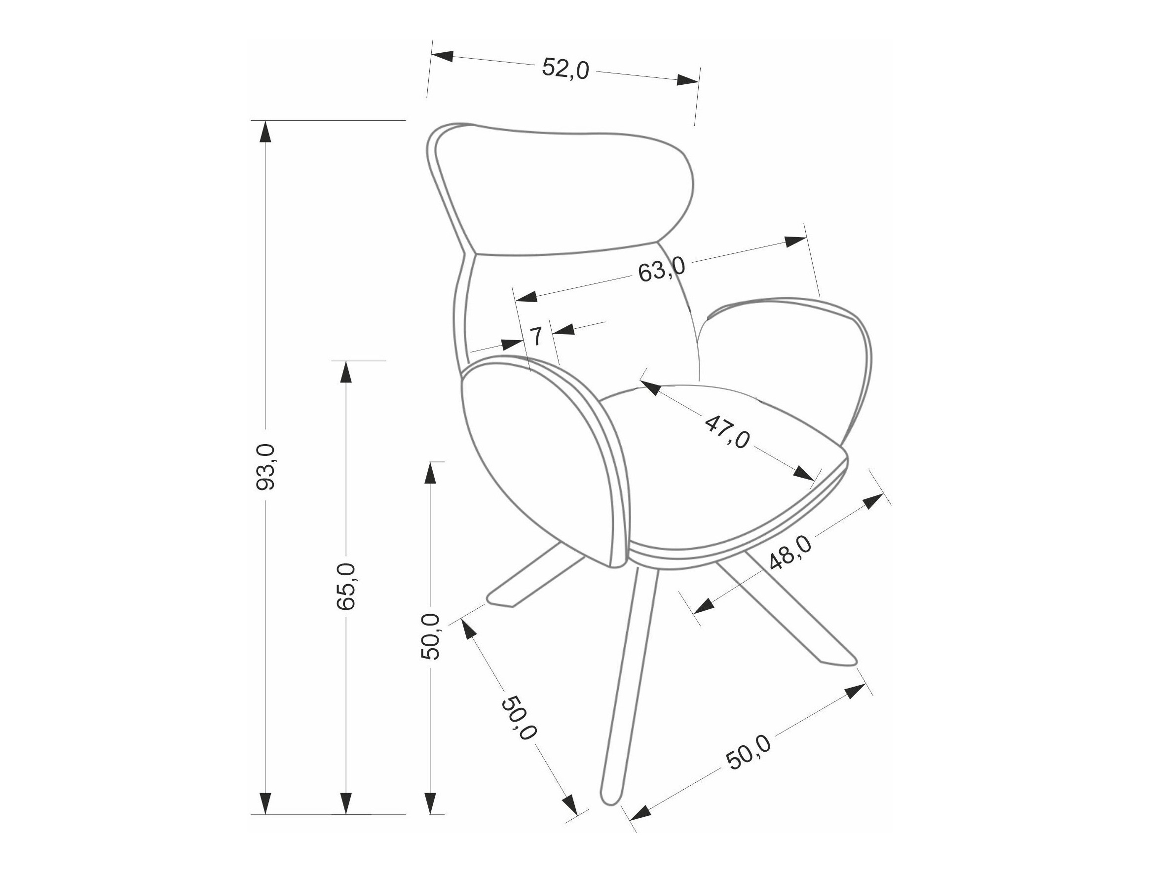 Chaise Houston 2041 (Beige + Noyer)