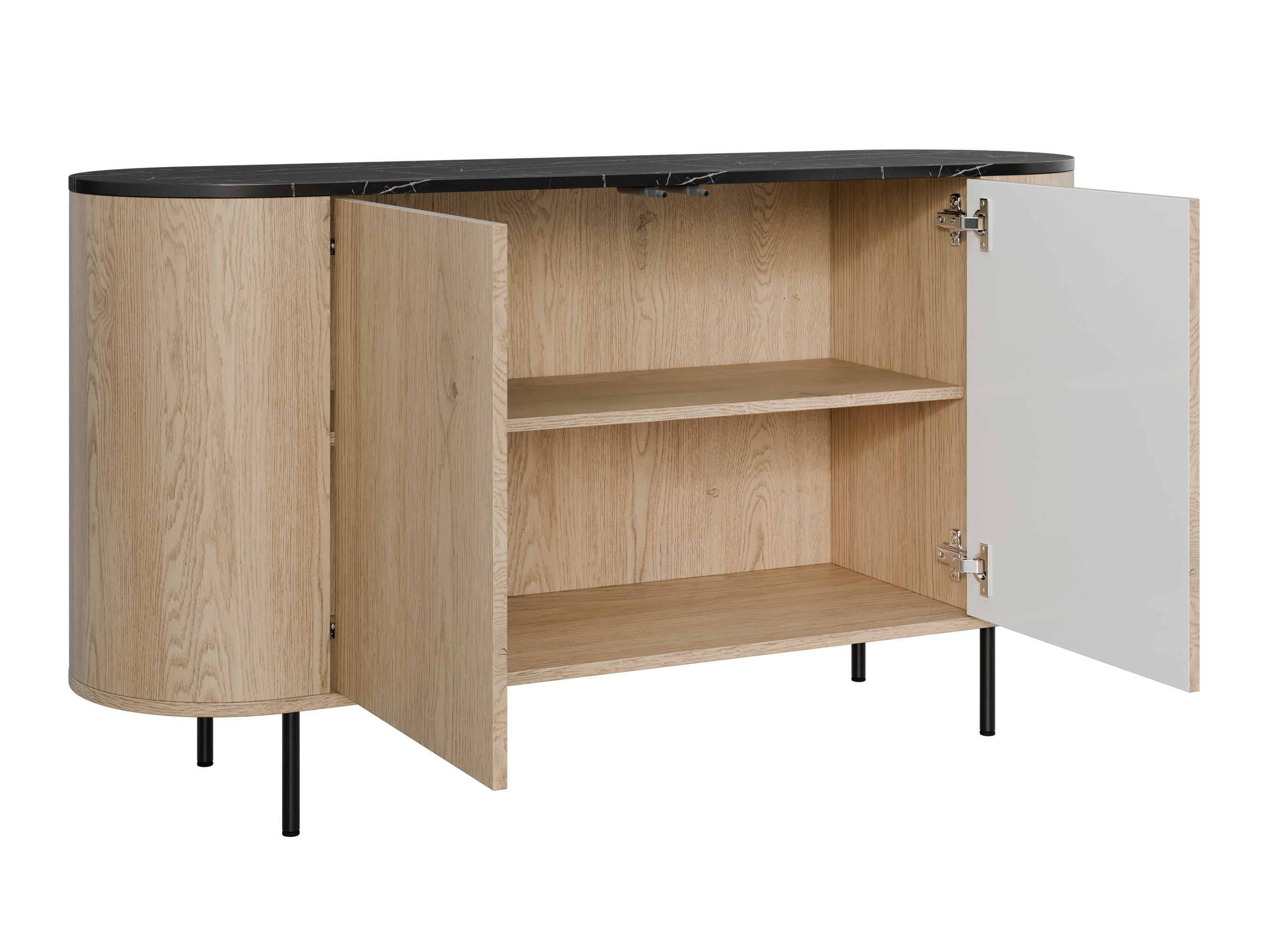 Ensemble de salon Comfivo Livtena (Marbre noir + Noir)