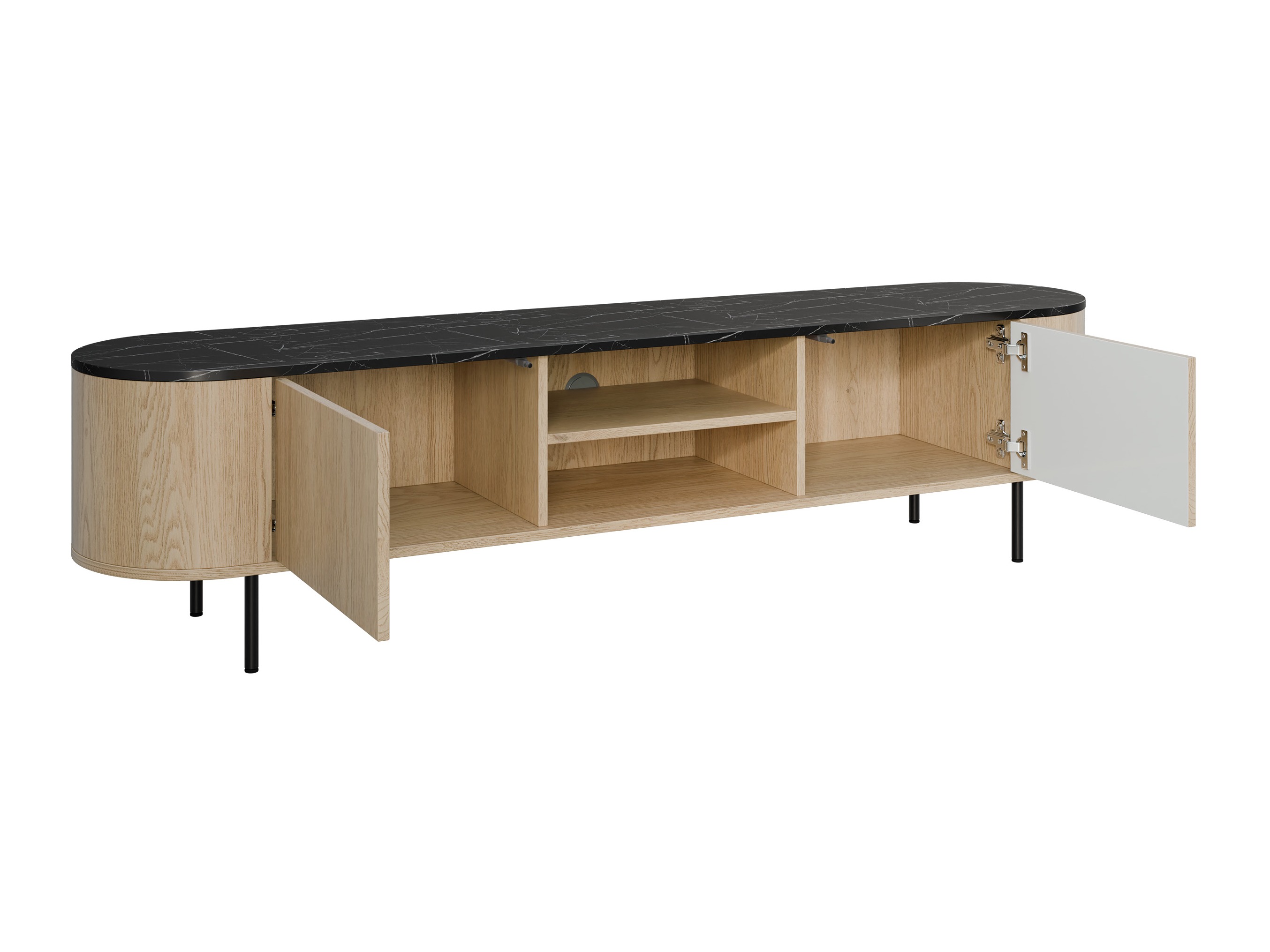 Ensemble de salon Comfivo Livtena (Marbre noir + Noir)