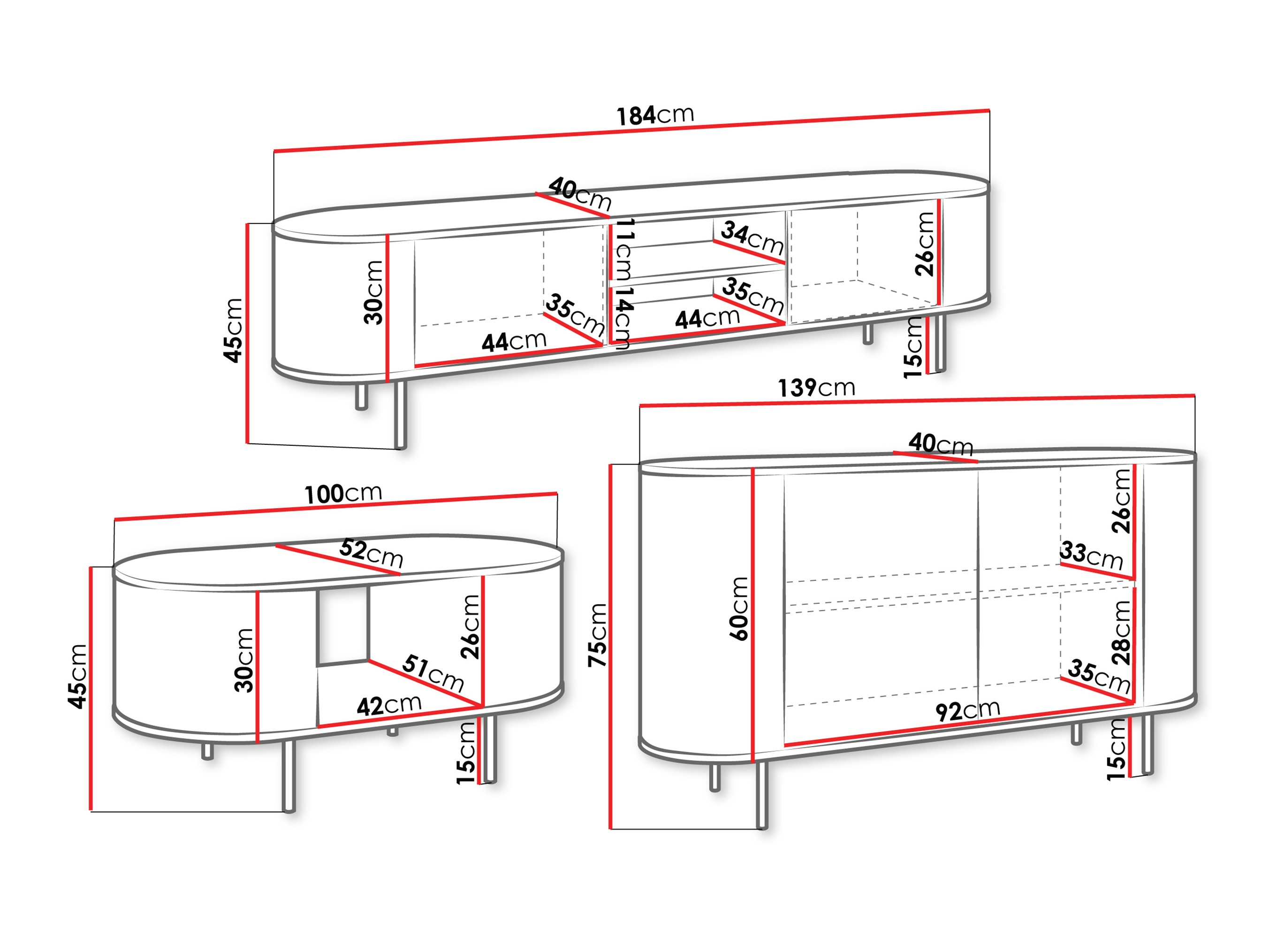 Ensemble de salon Comfivo Livtena (Marbre noir + Noir)