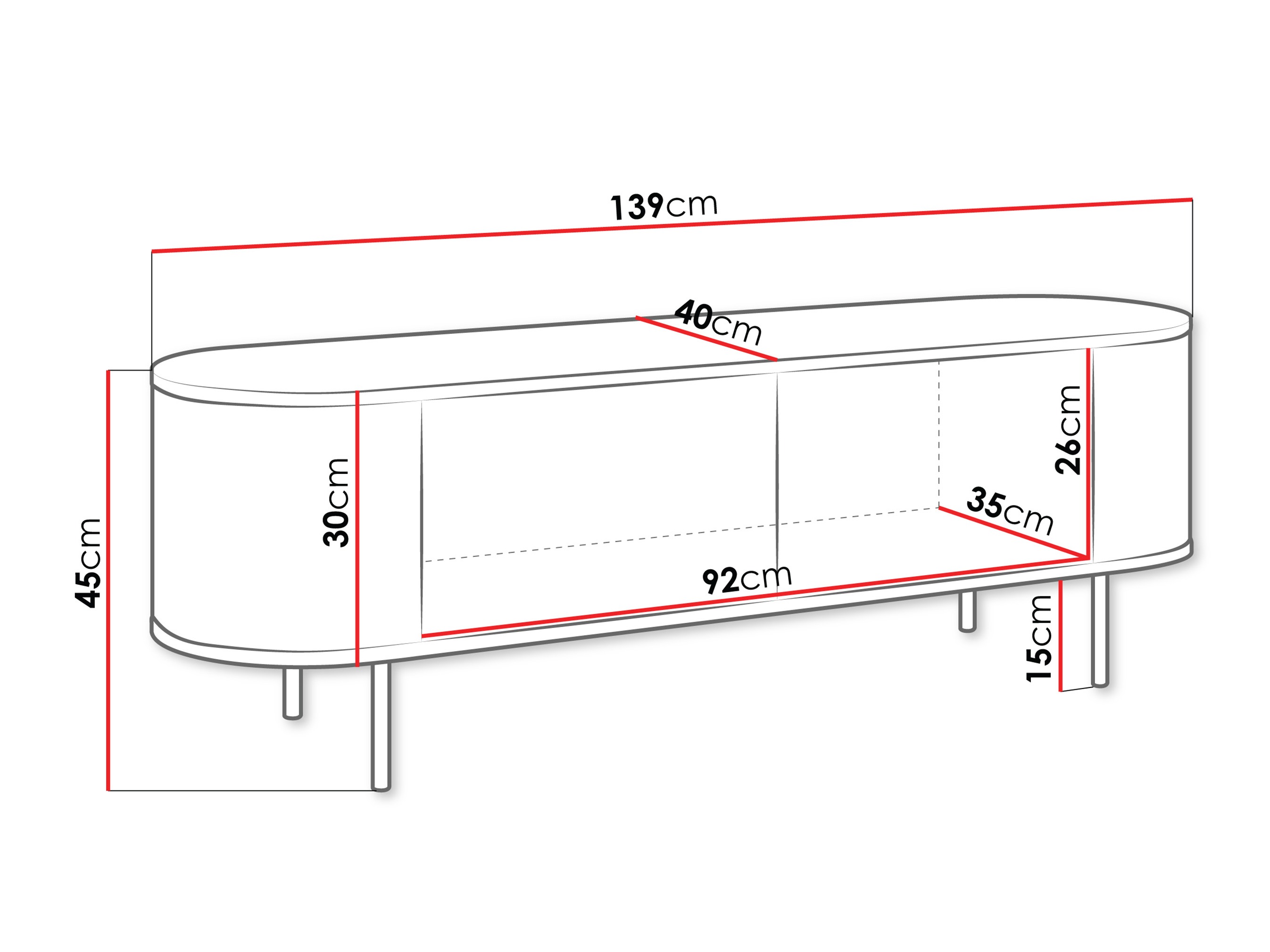Meuble TV Comfivo Livtena (Marbre blanc + Doré)