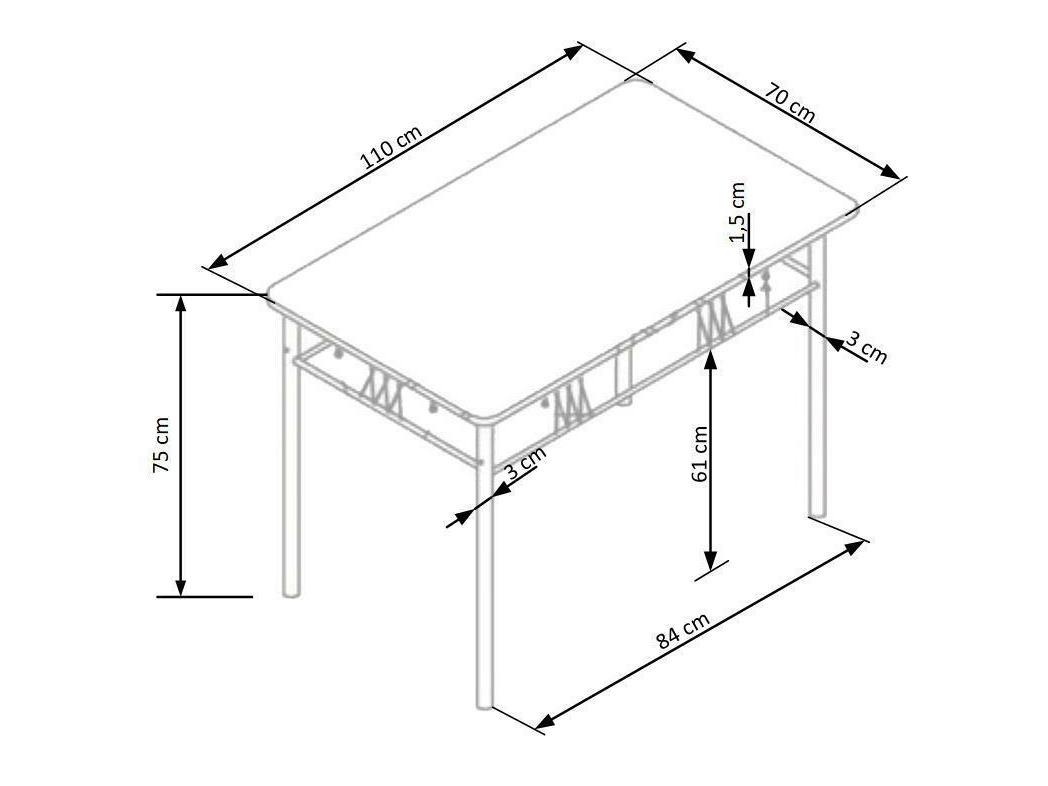 Salle à manger complète Houston 1251 (Chêne + Noir)