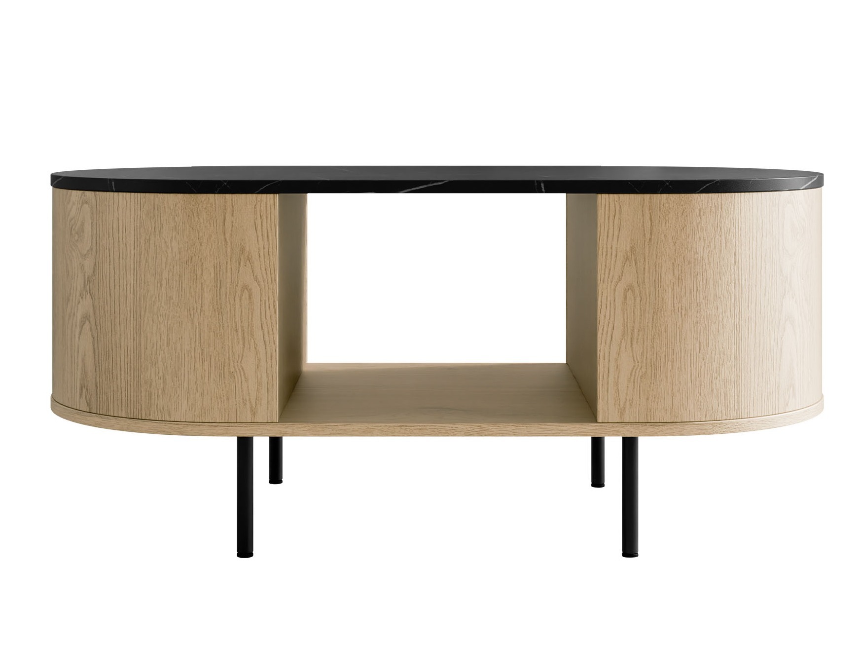 Table basse Comfivo Livtena (Marbre noir + Noir)