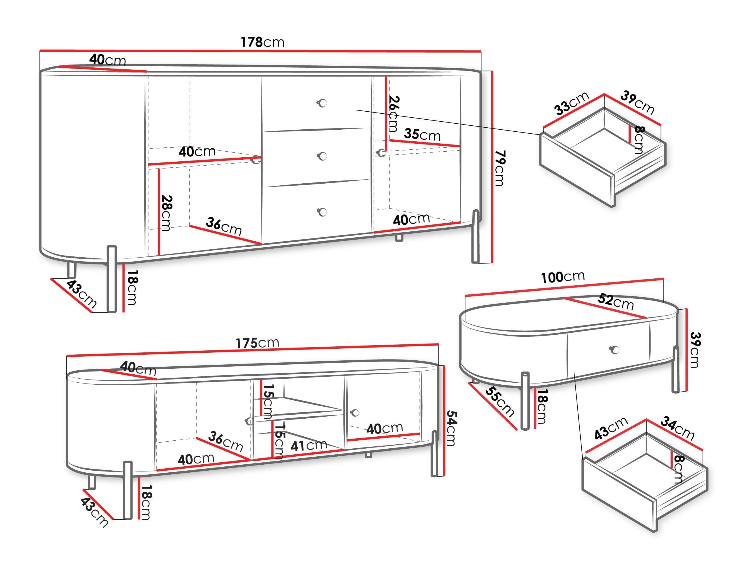 Ensemble de salon Comfivo Mirsoni 105