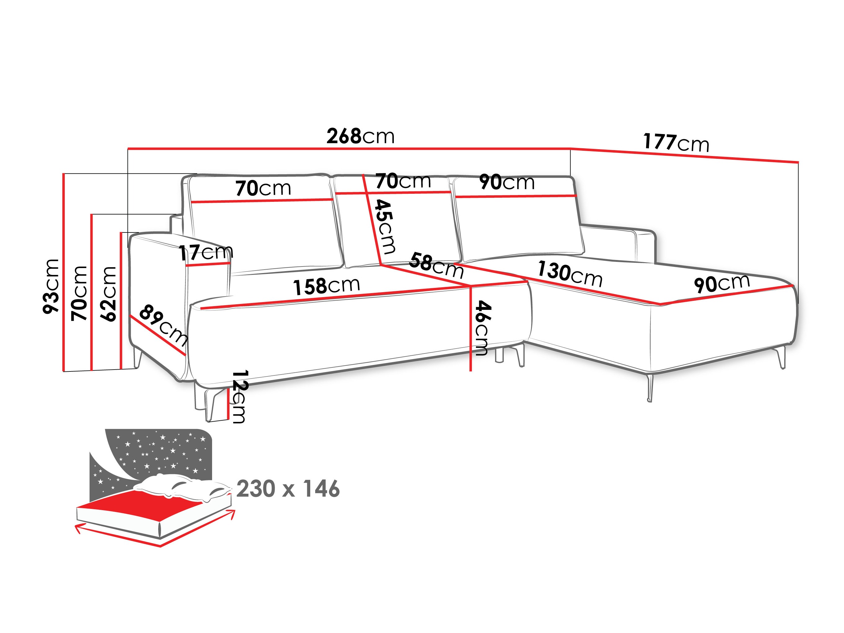 Canapé d'angle ComfiDream Lyraion (Castel 59)