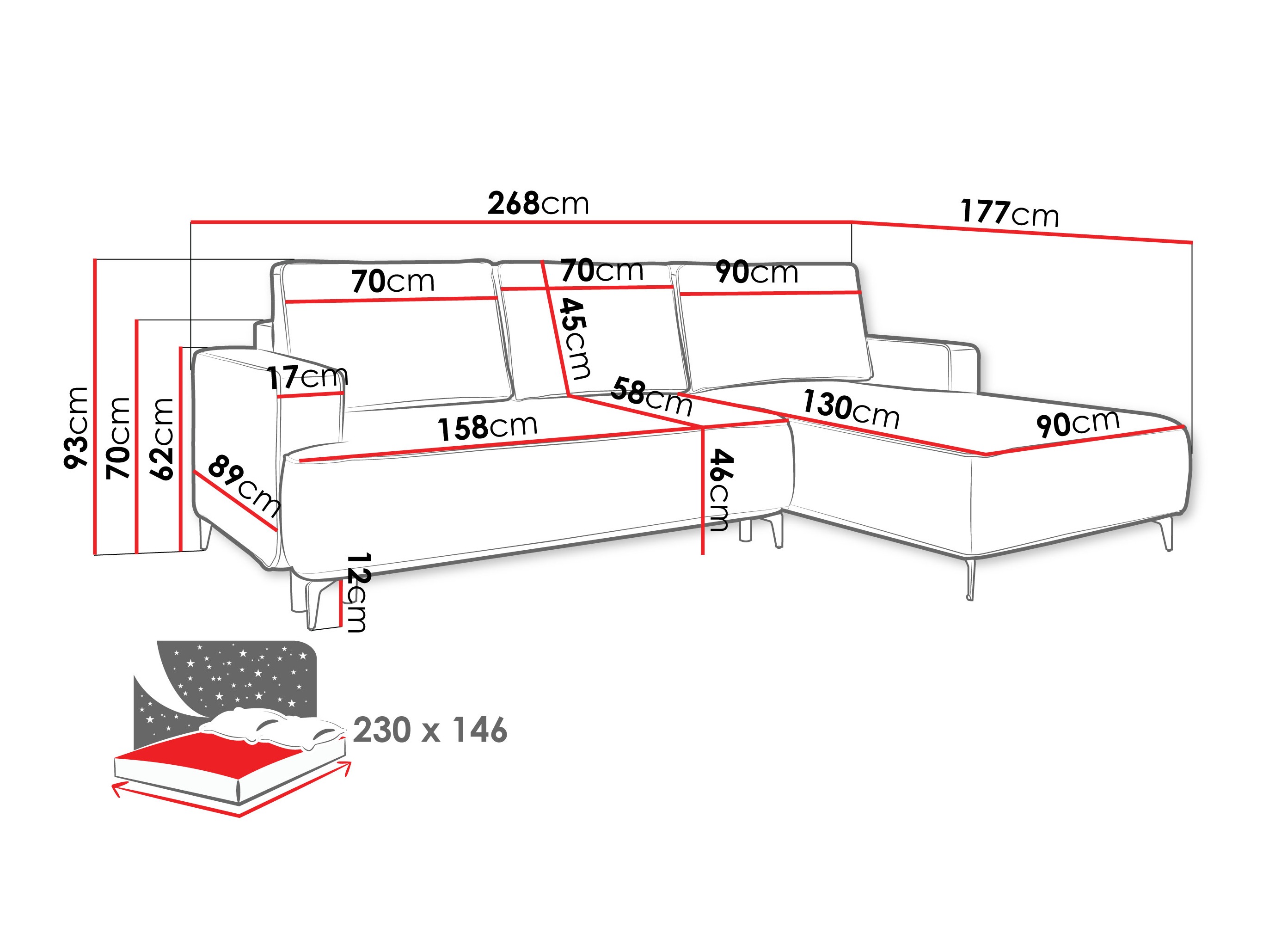Canapé d'angle ComfiDream Lyraion (Castel 59)