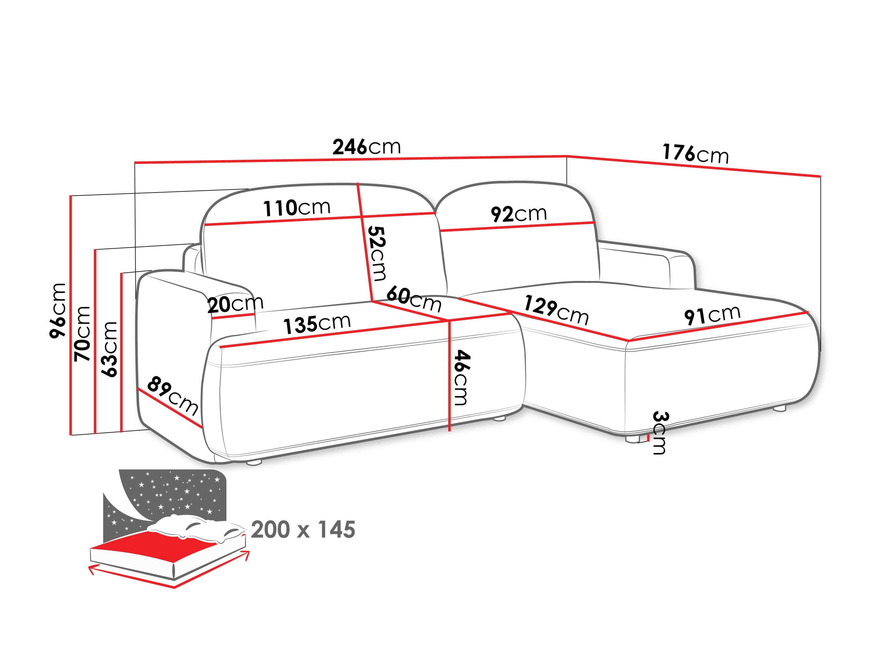 Canapé d'angle ComfiDream Marila (Perfect Harmony 63)