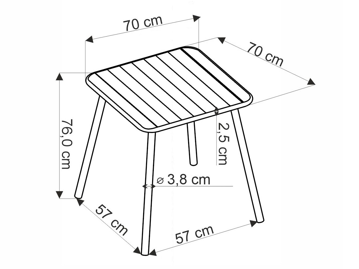 Table de jardin Houston 1992 (Noir)