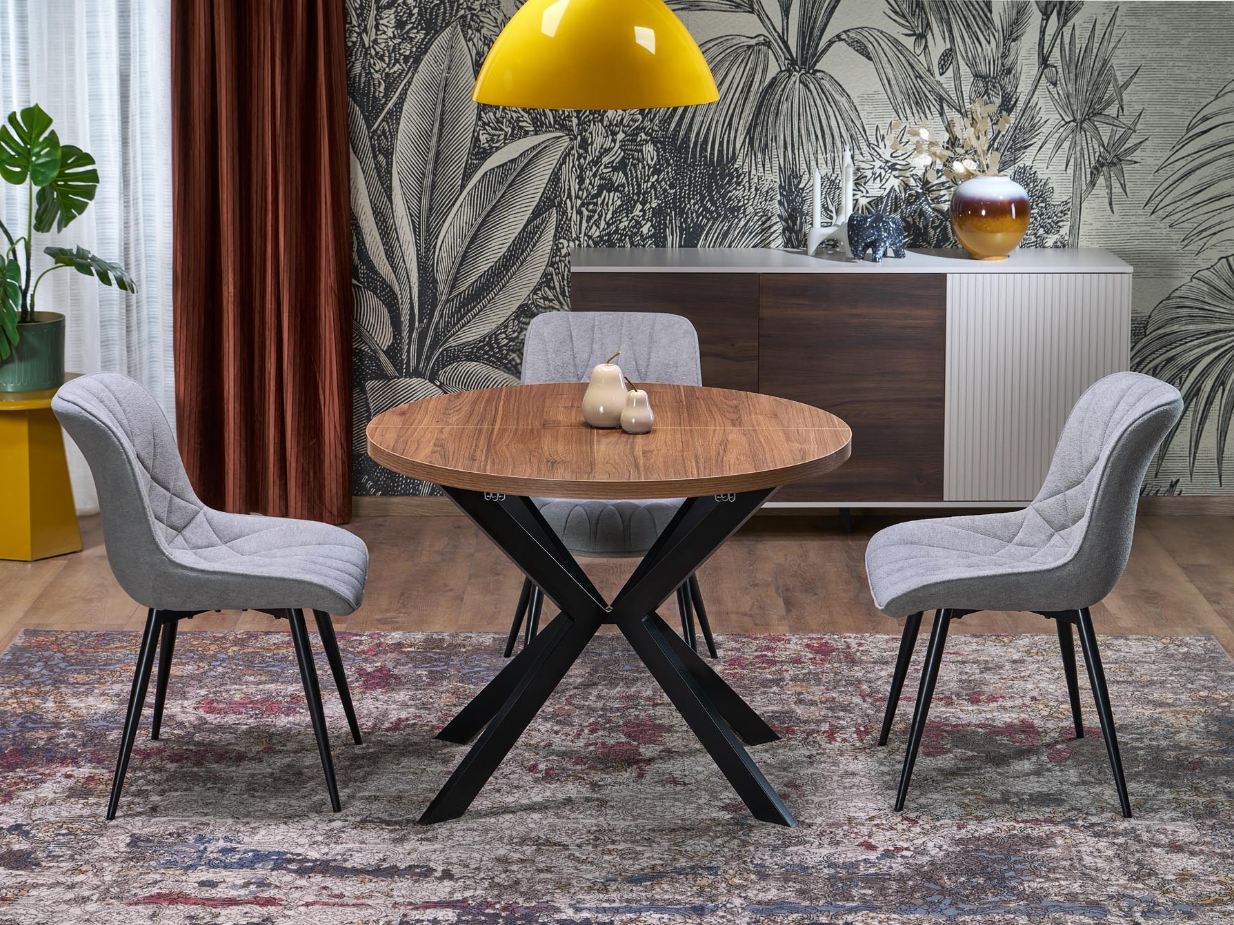 Table Houston 1495 (Noyer + Noir)