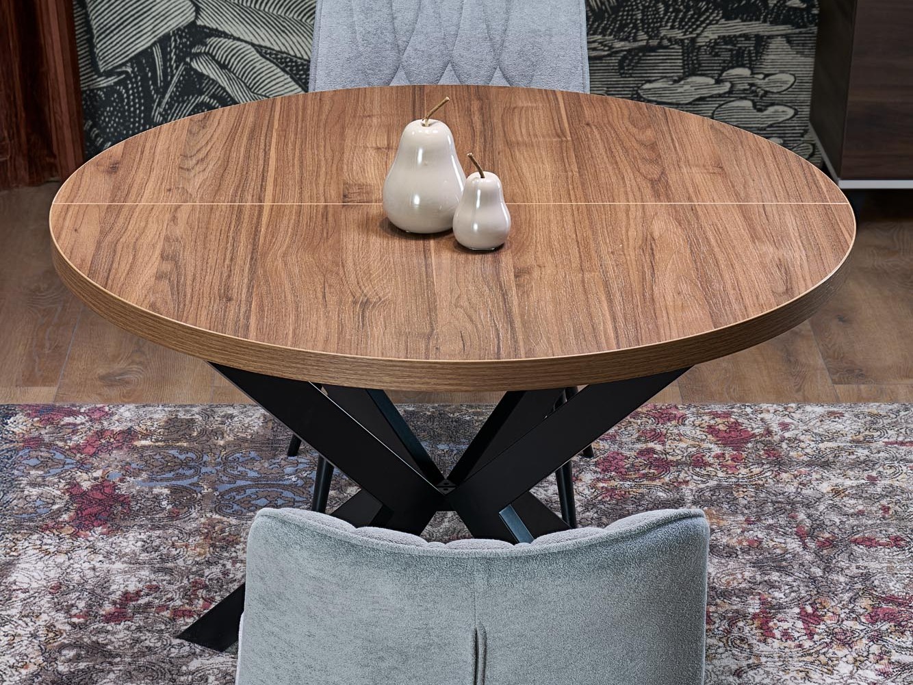 Table Houston 1495 (Noyer + Noir)