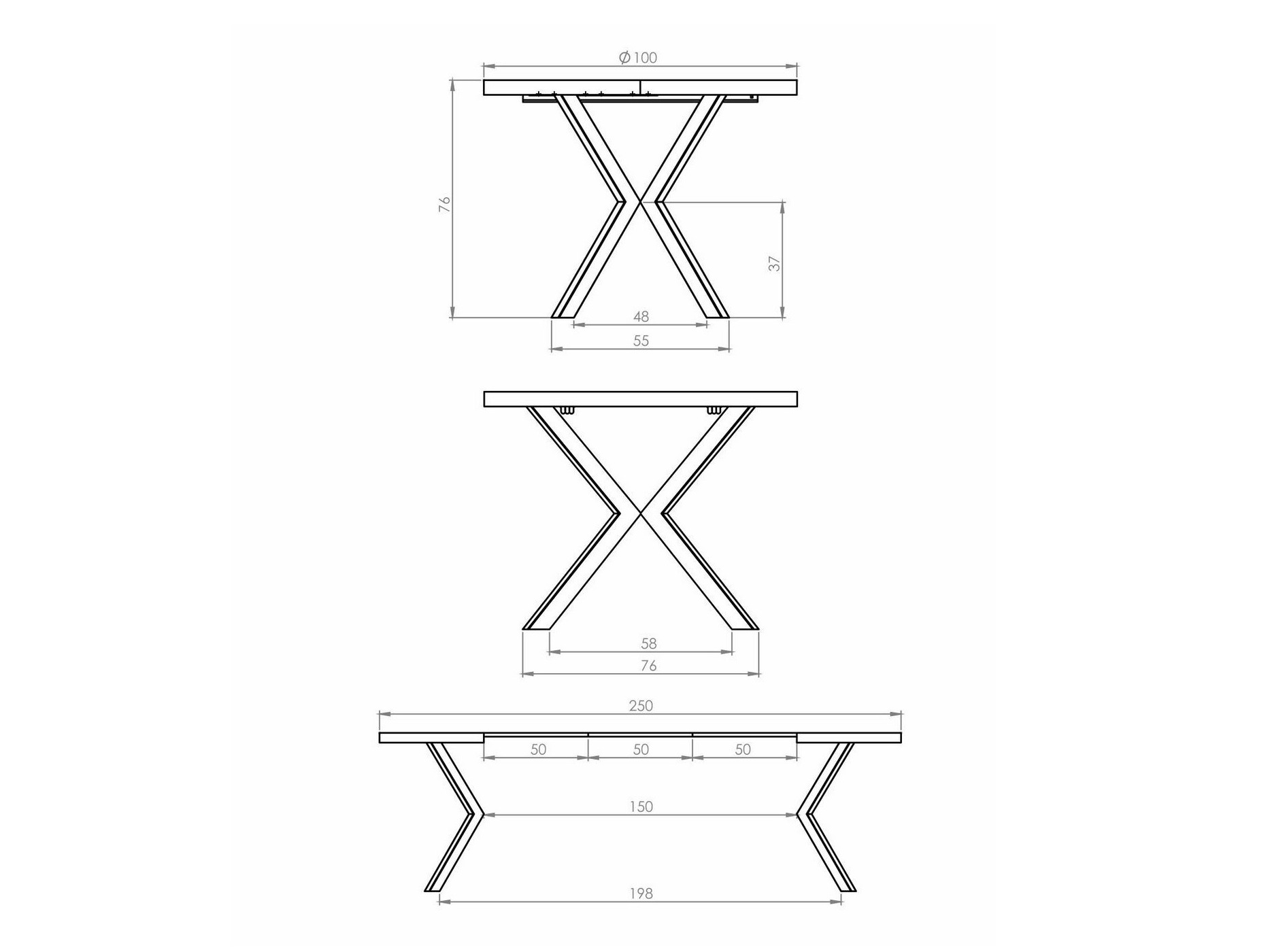 Table Houston 1495 (Noyer + Noir)