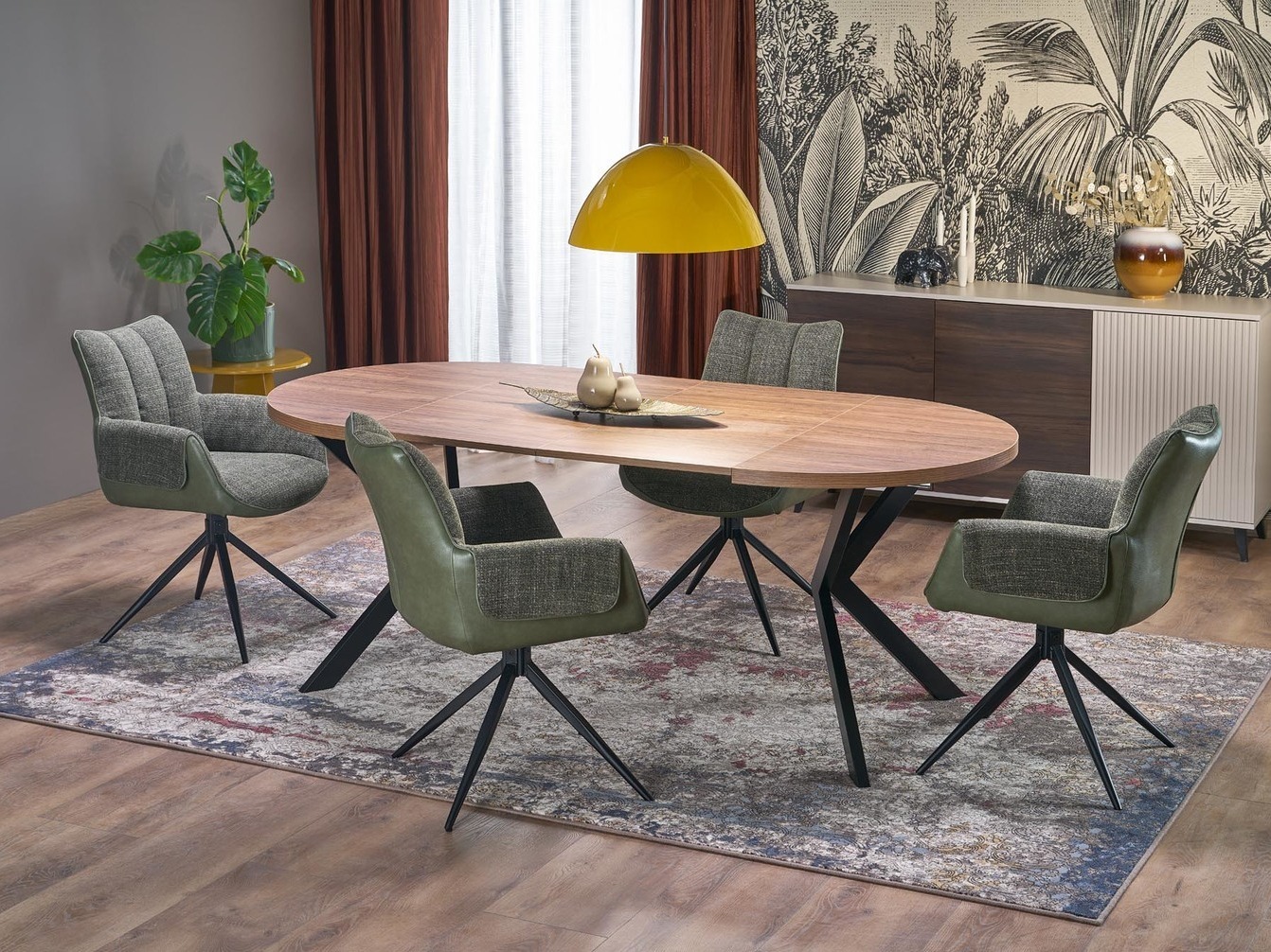 Table Houston 1495 (Noyer + Noir)