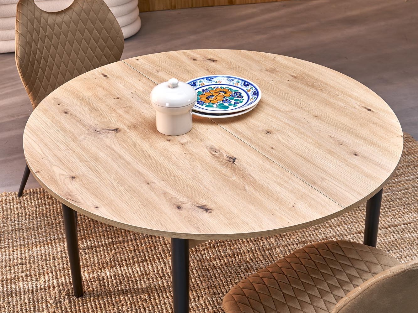 Table Houston 1990 (Noir + Chêne Artisan)