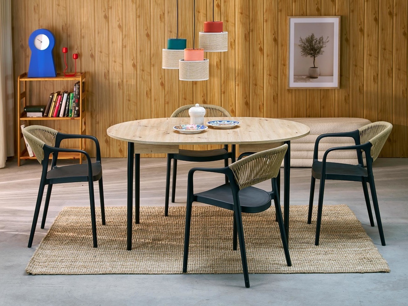 Table Houston 1990 (Noir + Chêne Artisan)