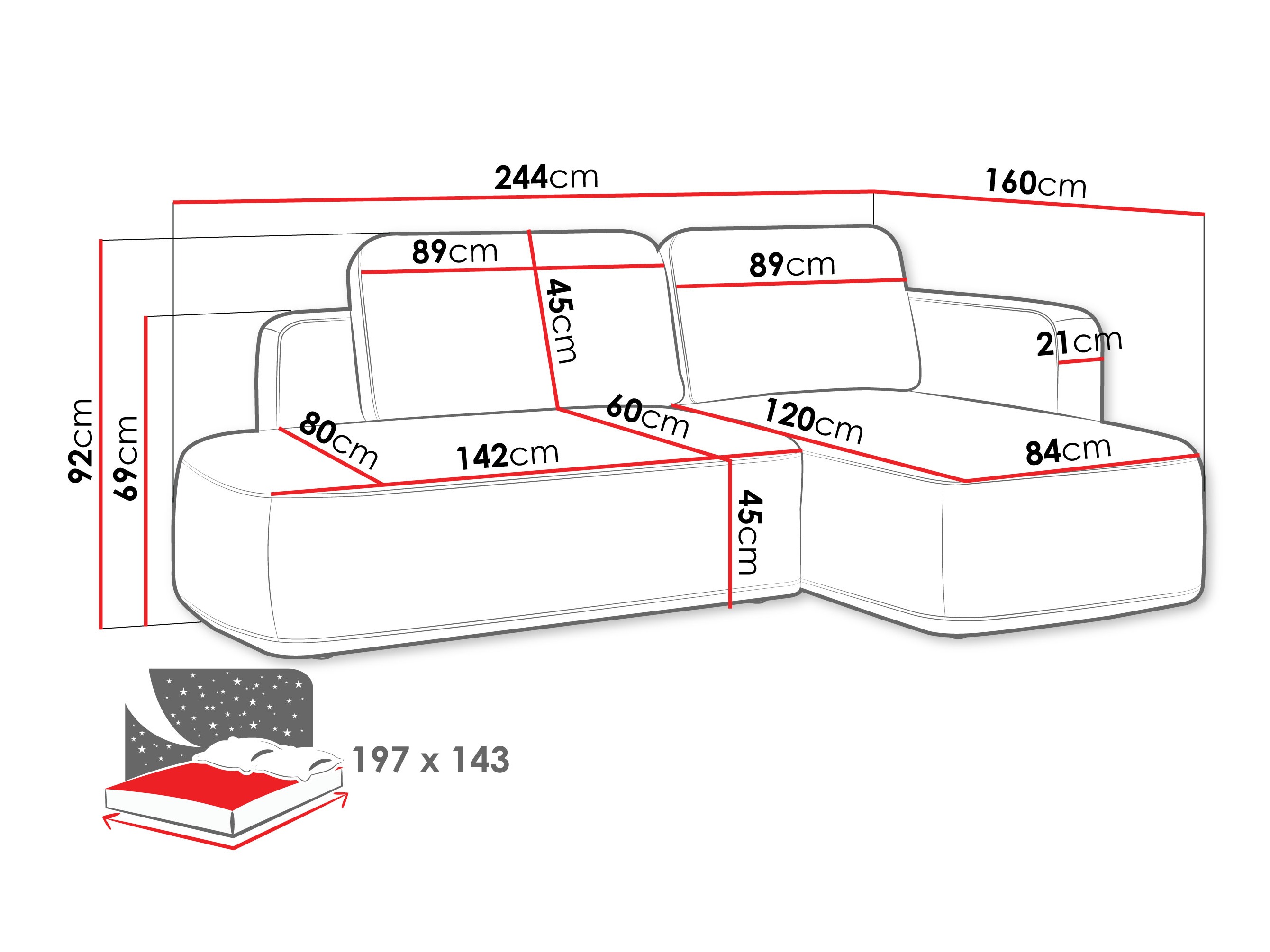 Canapé d'angle ComfiDream Celena (Perfect Harmony 02)