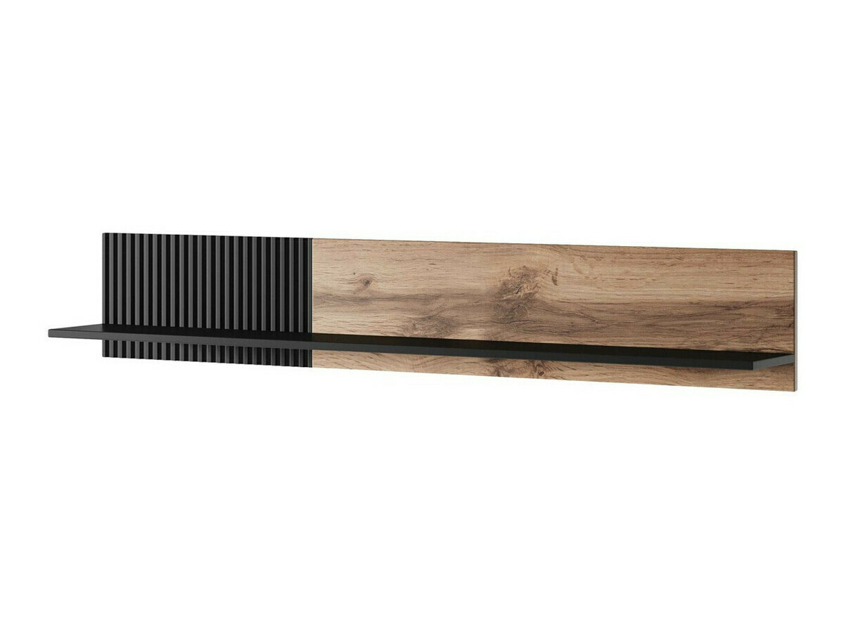 Ensemble de salon Luelia 107 (Noir + Chêne wotan)