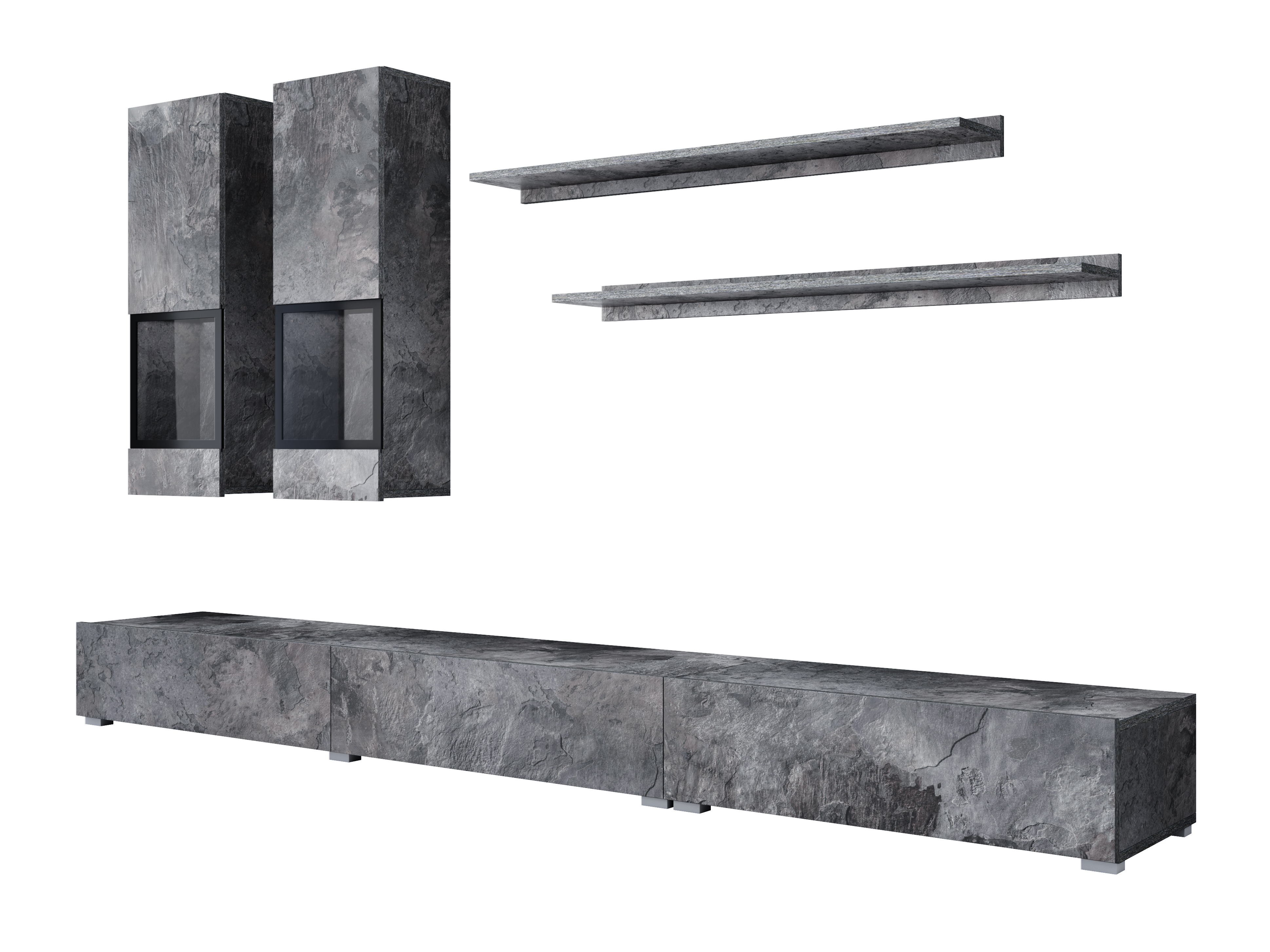 Ensemble de salon Serodeu 100 (Béton foncé)